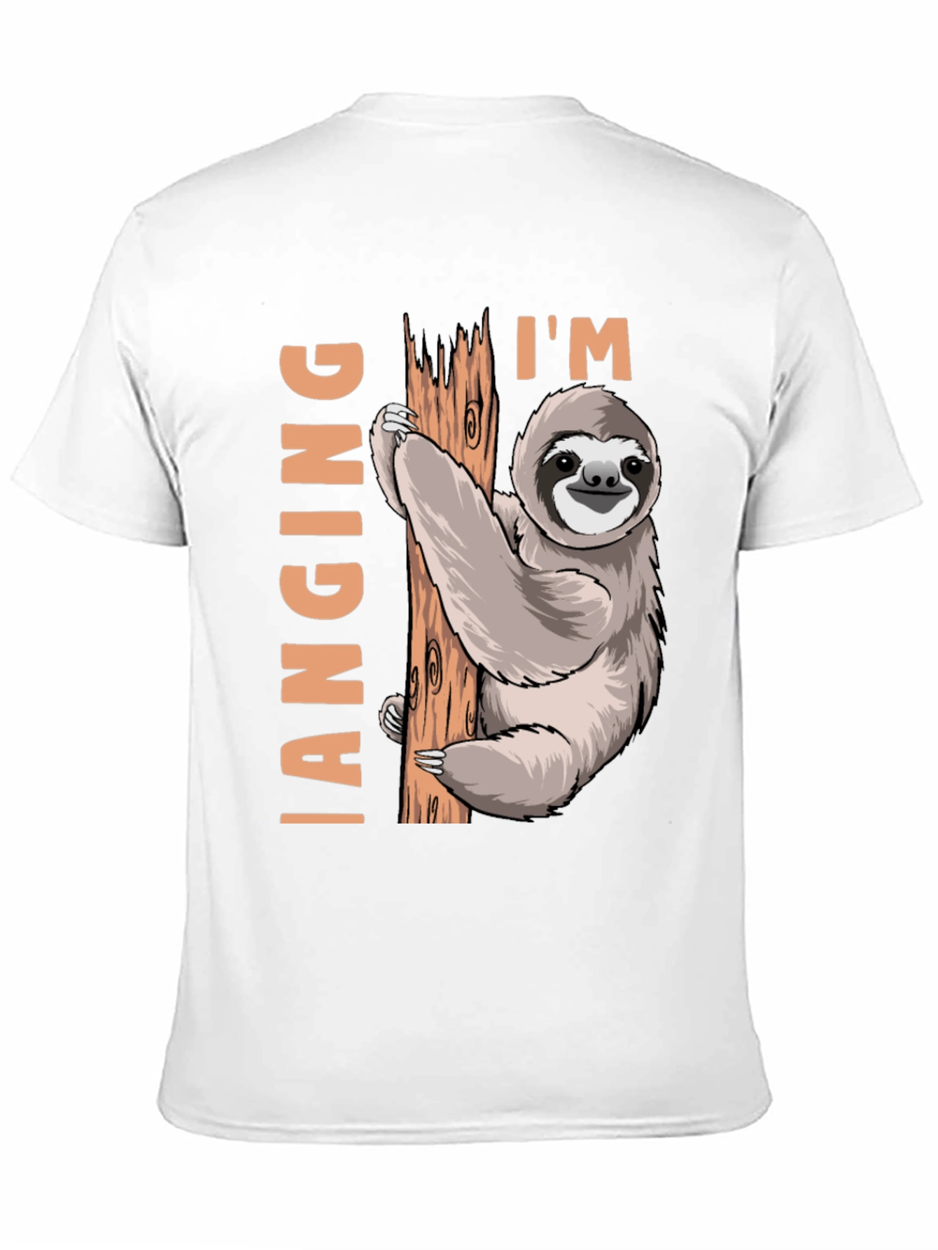 Black I'm Hanging Sloth T-Shirt: Funny Sloth Design view 11