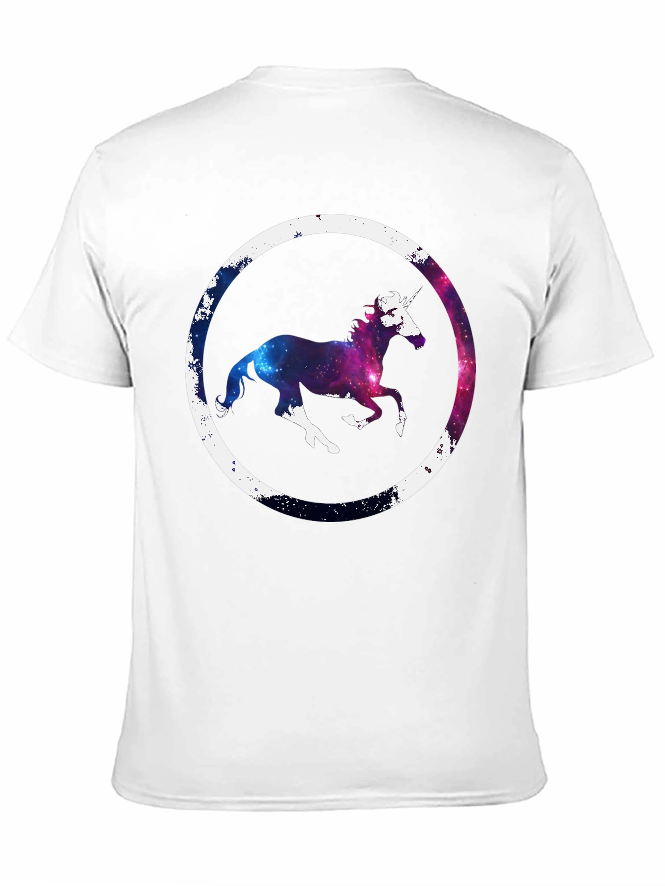 Black Galaxy Unicorn Graphic Tee - Black Cotton Blend view 11