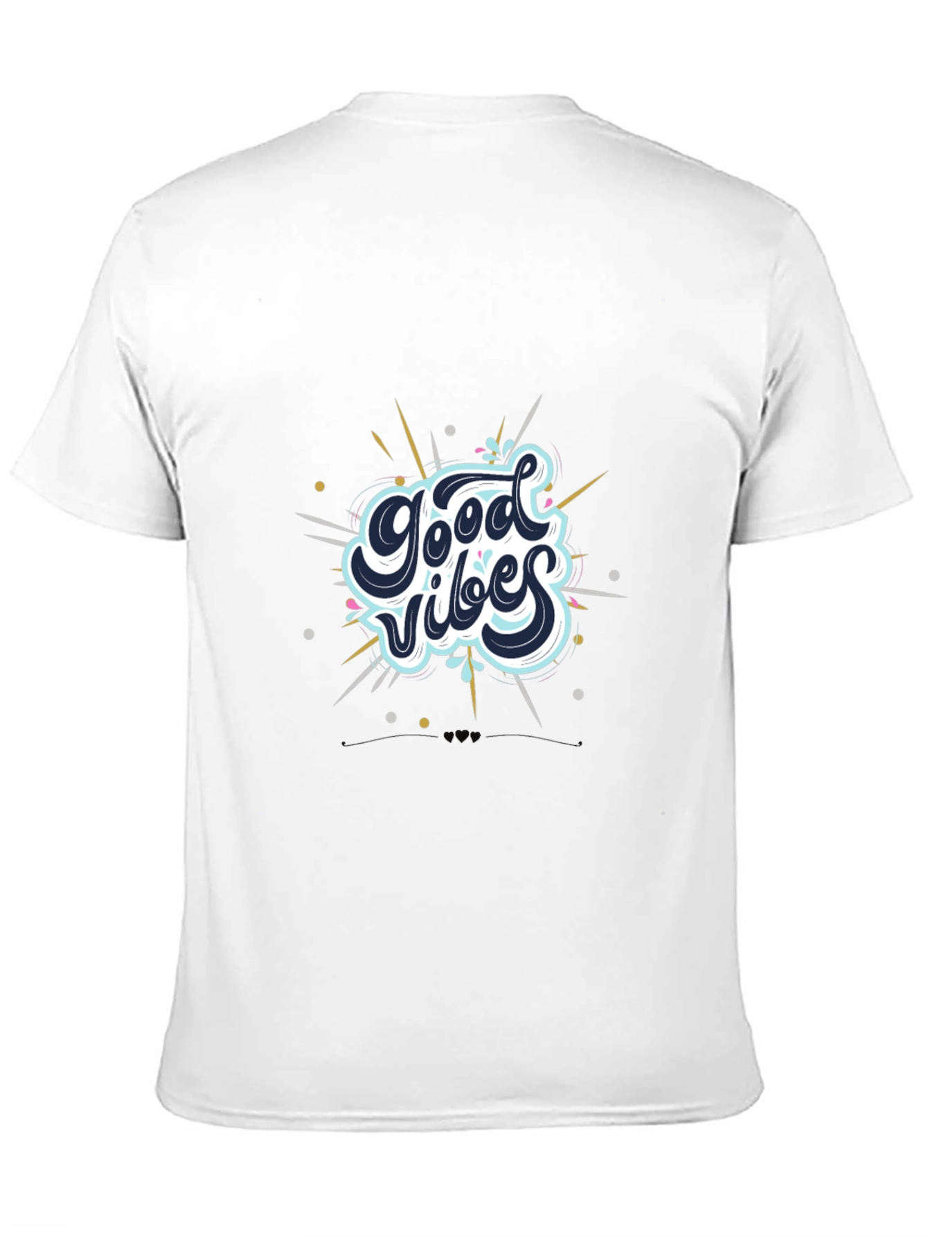 Black Good Vibes Black Tee - Trendy Graphic T-Shirt view 11