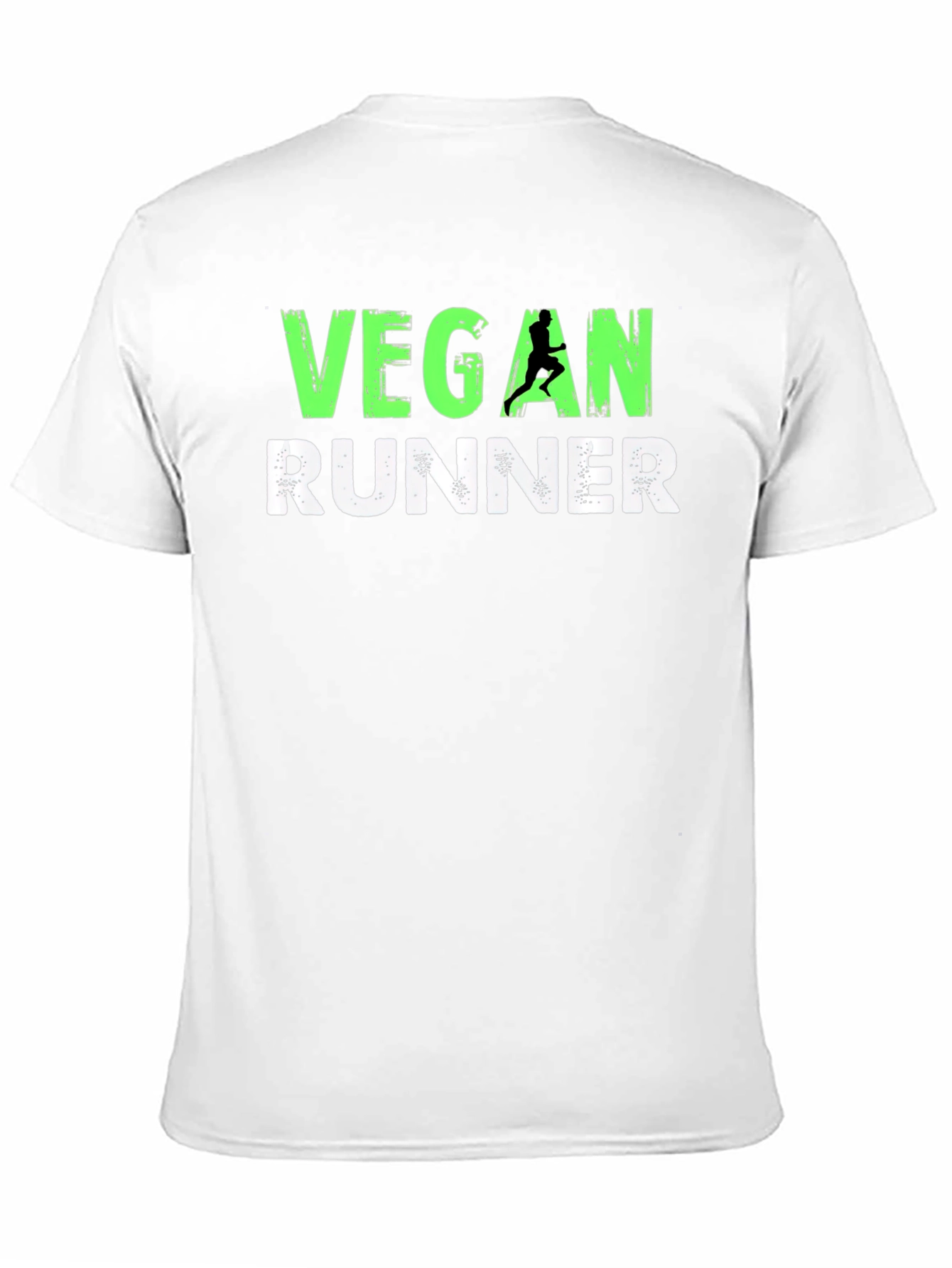 Black Vegan Runner Graphic T-Shirt - Black Cotton Blend Tee view 11