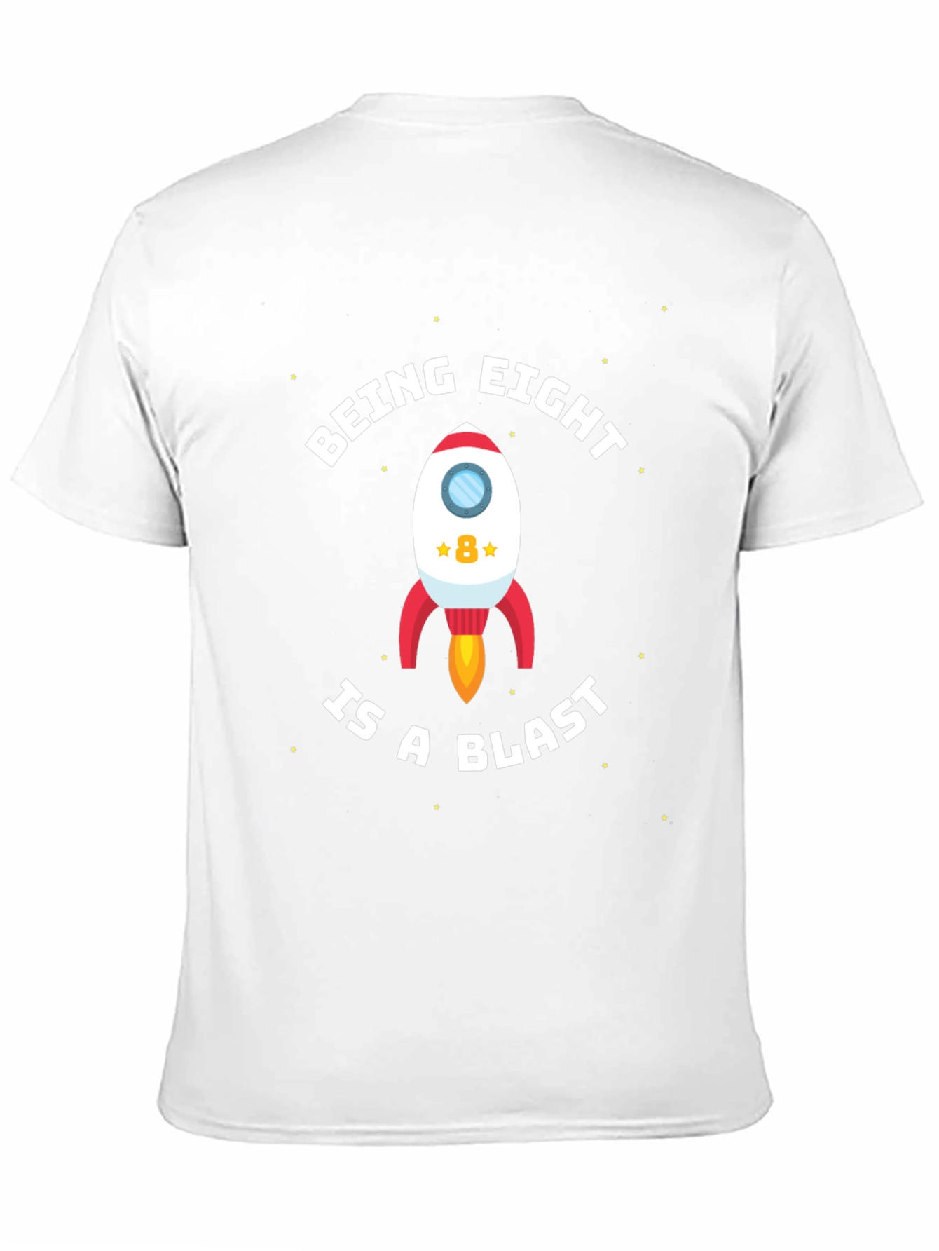 Black Being Eight is a Blast! 8th Birthday Rocket T-Shirt view 11