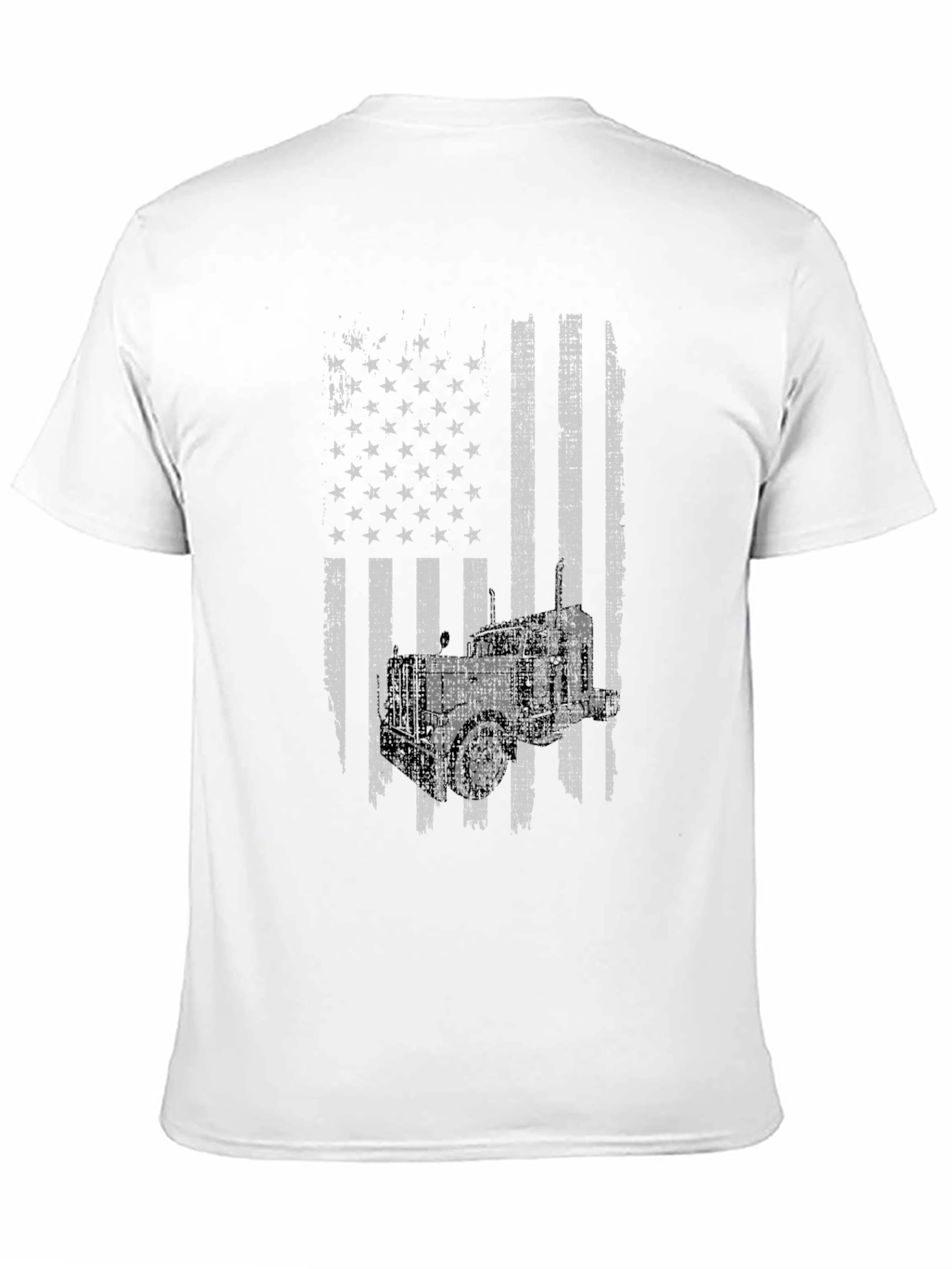 Black American Flag Trucker T-Shirt view 11