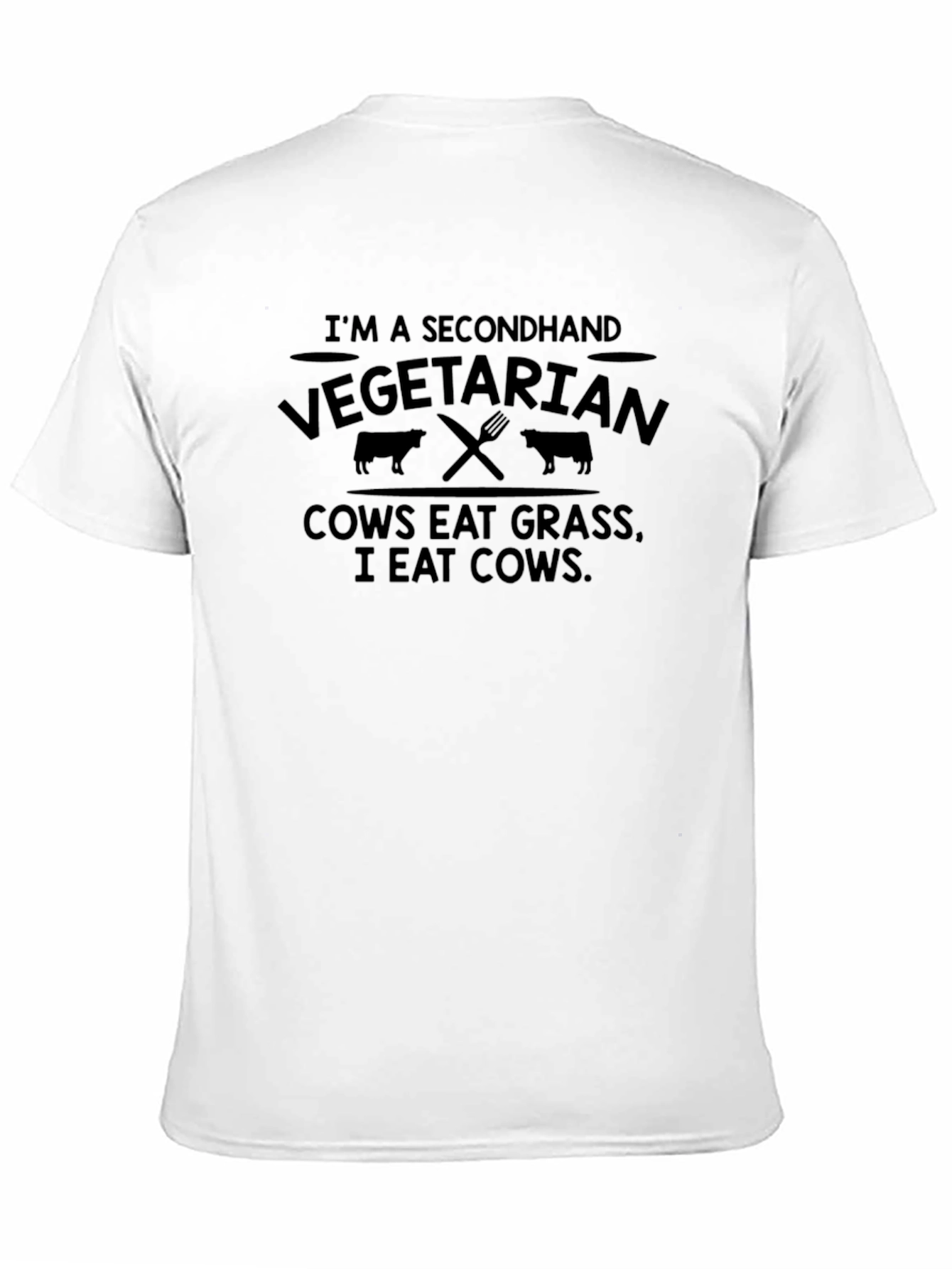 Black Secondhand Vegetarian T-Shirt - Funny Graphic Tee view 11