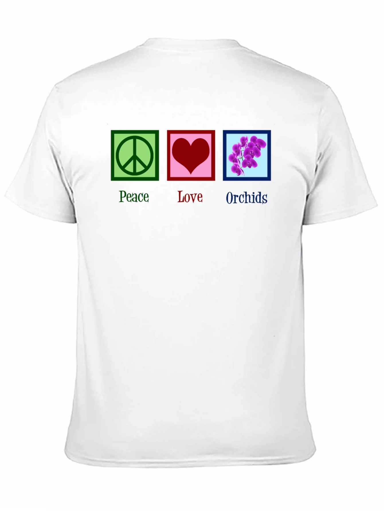 Black Peace Love Orchids T-Shirt view 11