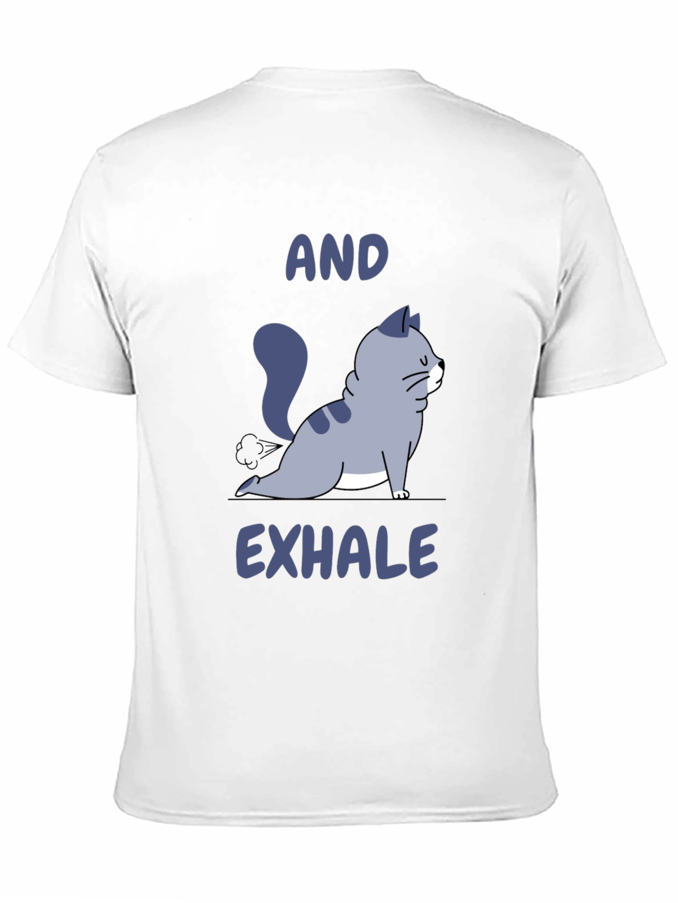 Black Yoga Cat Fart And Exhale T-Shirt view 11