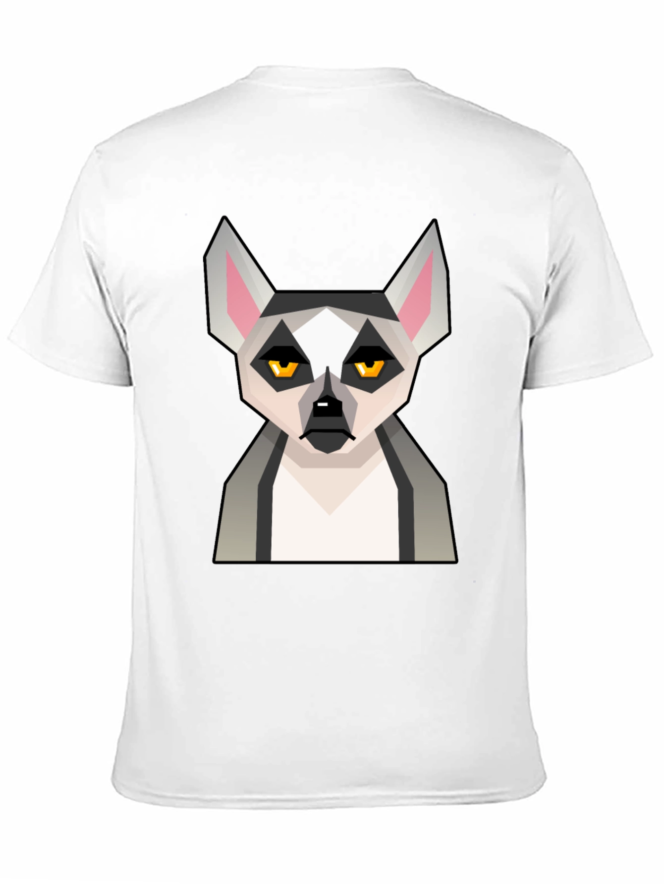 Black Geometric Lemur Graphic T-Shirt - Black view 11