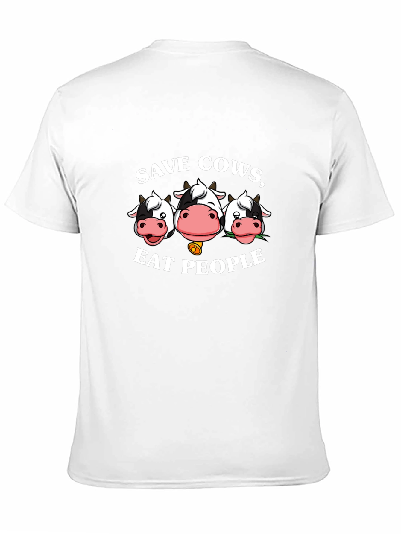 Black Save Cows Eat People Black Graphic T-Shirt view 11