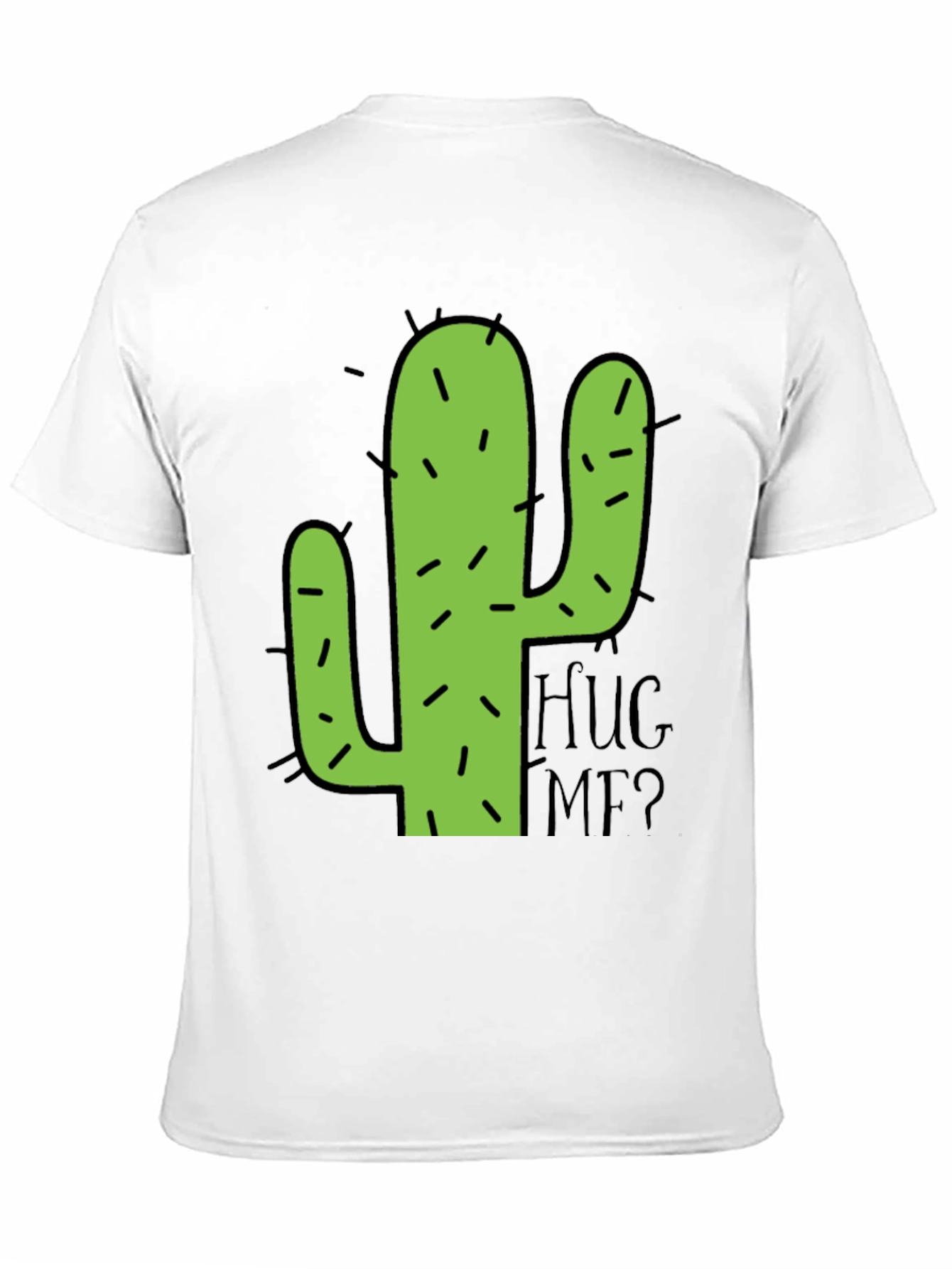 Black Cactus Hug Me Men's Black Graphic T-Shirt view 11
