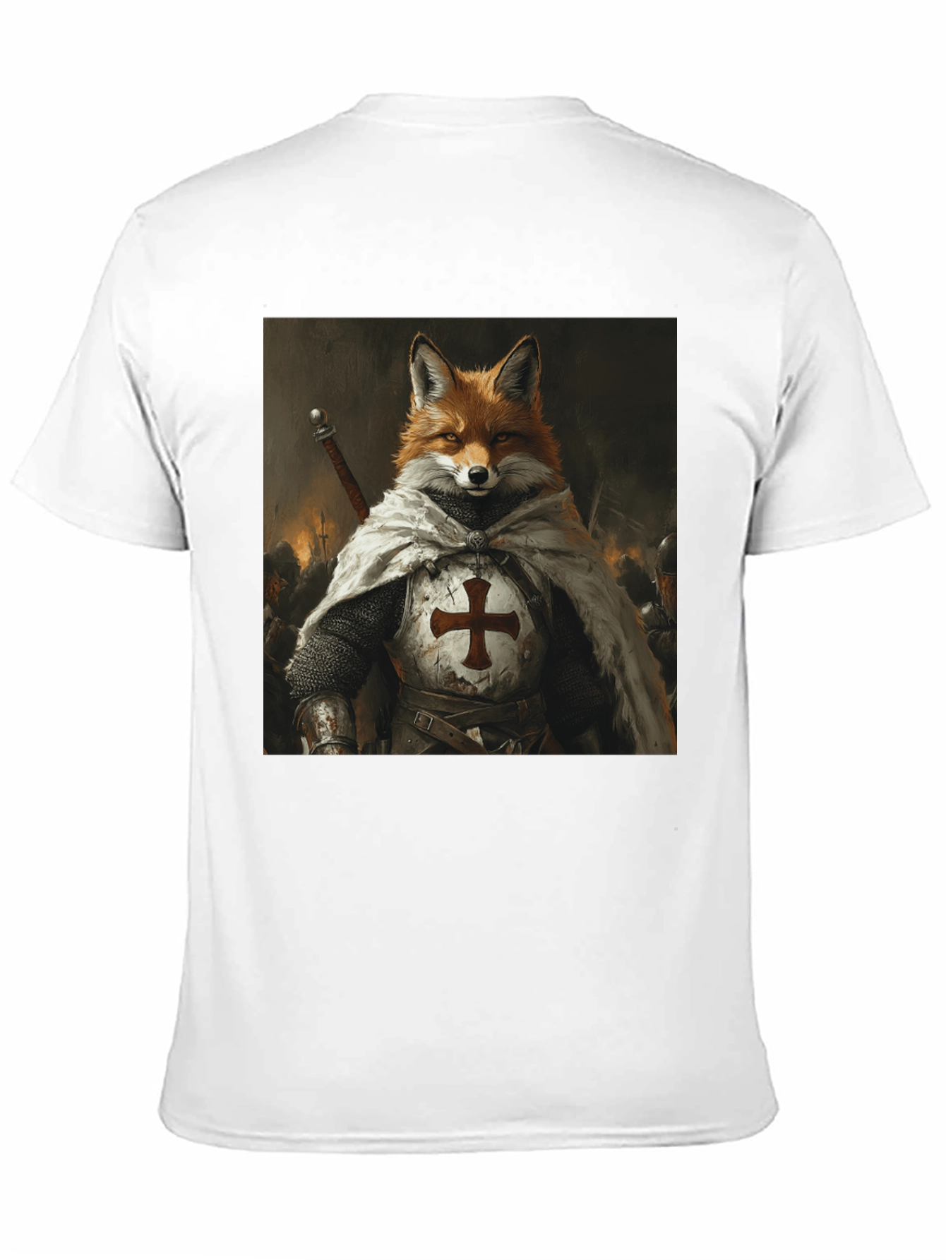 Black Fox Knight Graphic Tee - Medieval Style view 11