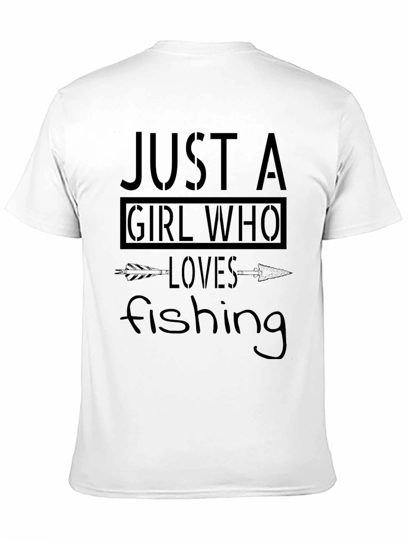 Black Just a Girl Who Loves Fishing T-Shirt view 11