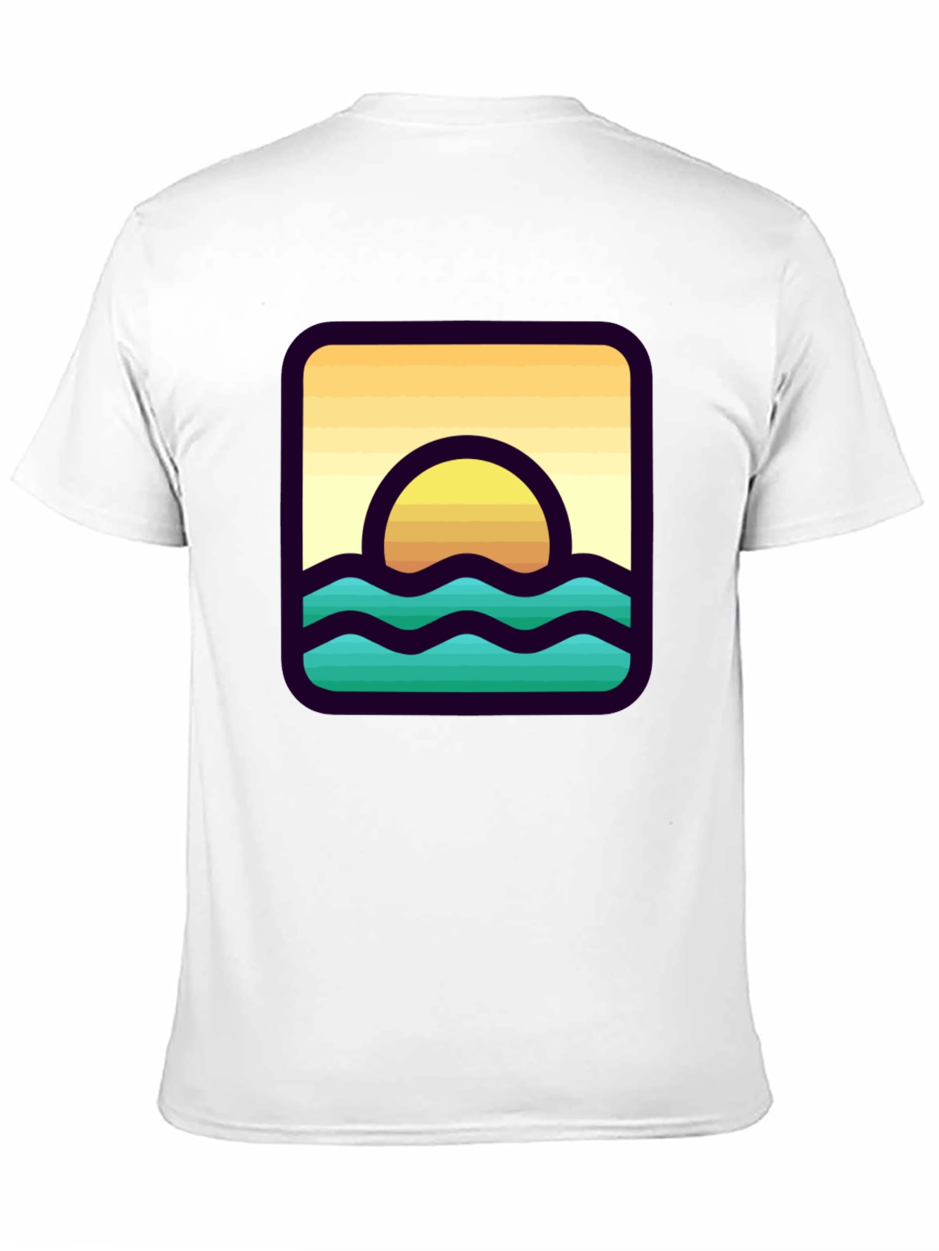 Black Sunset Waves Graphic T-Shirt view 11