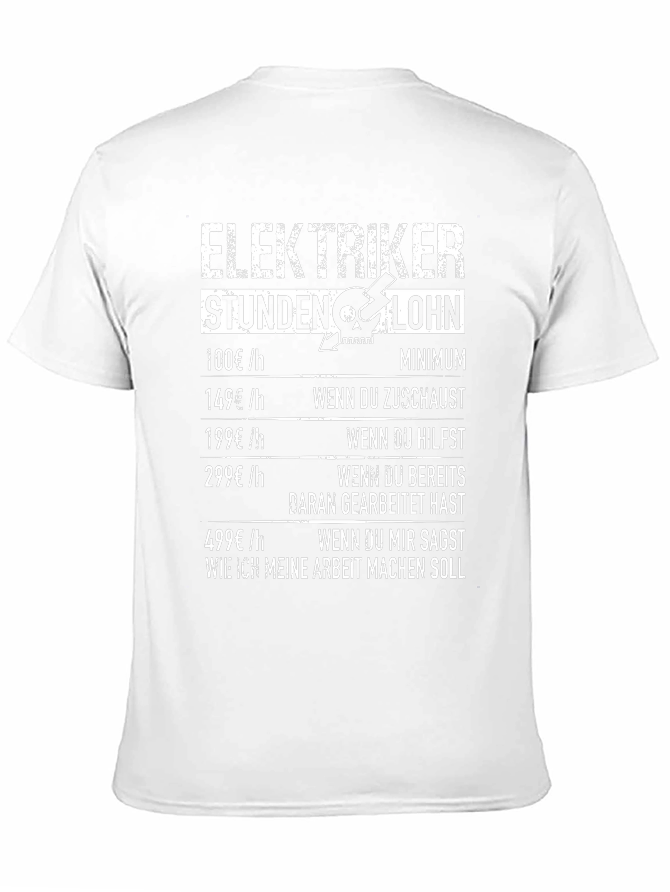 Black Electrician Hourly Rate Humor T-Shirt view 11