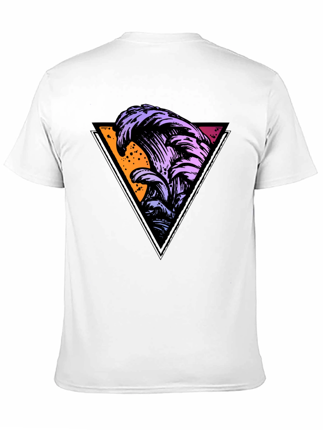 Black Retro Wave Triangle Graphic Tee - Black view 11
