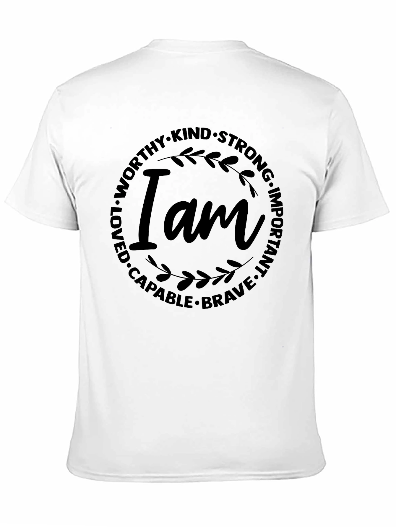 Black Inspirational I Am T-Shirt - Black view 11