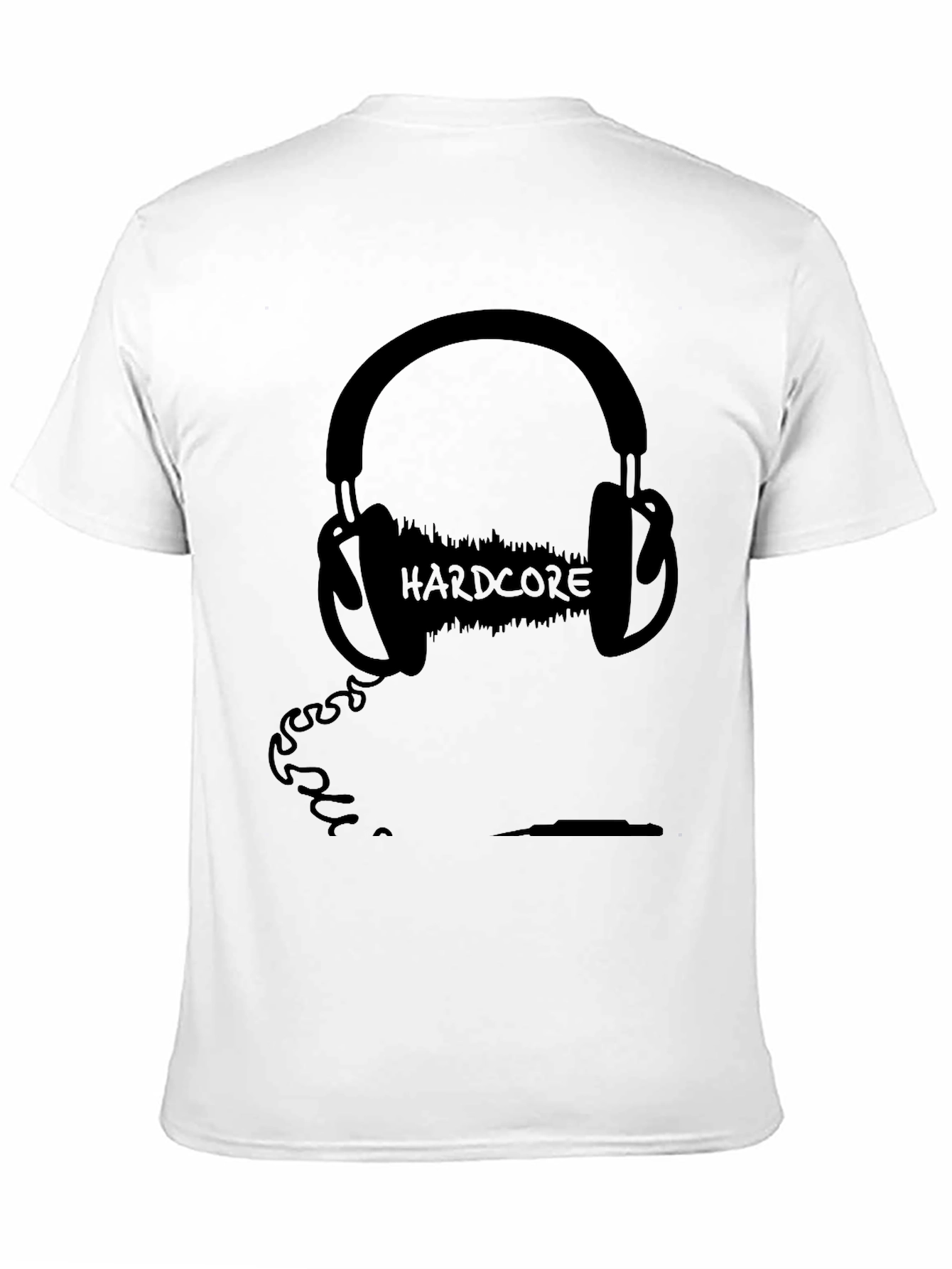 Black Hardcore Music Headphone Graphic Tee - Black Cotton Blend view 11
