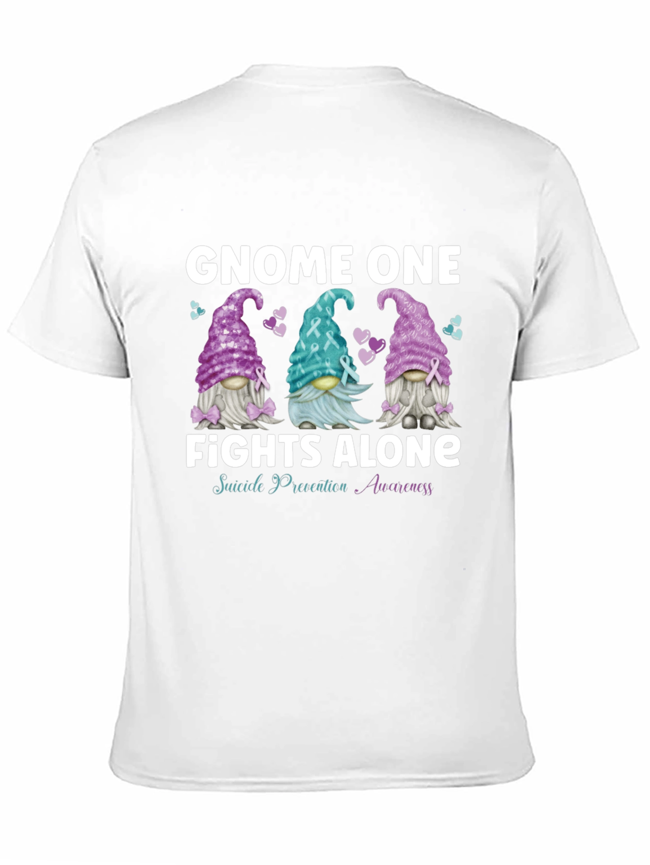 Black Gnome One Fights Alone Suicide Awareness T-Shirt view 11