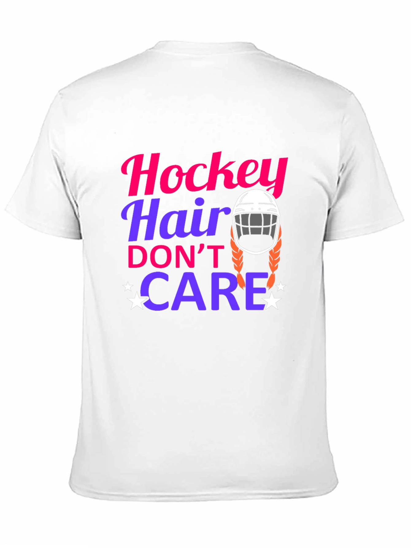 Black Hockey Hair Don't Care Graphic Tee view 11