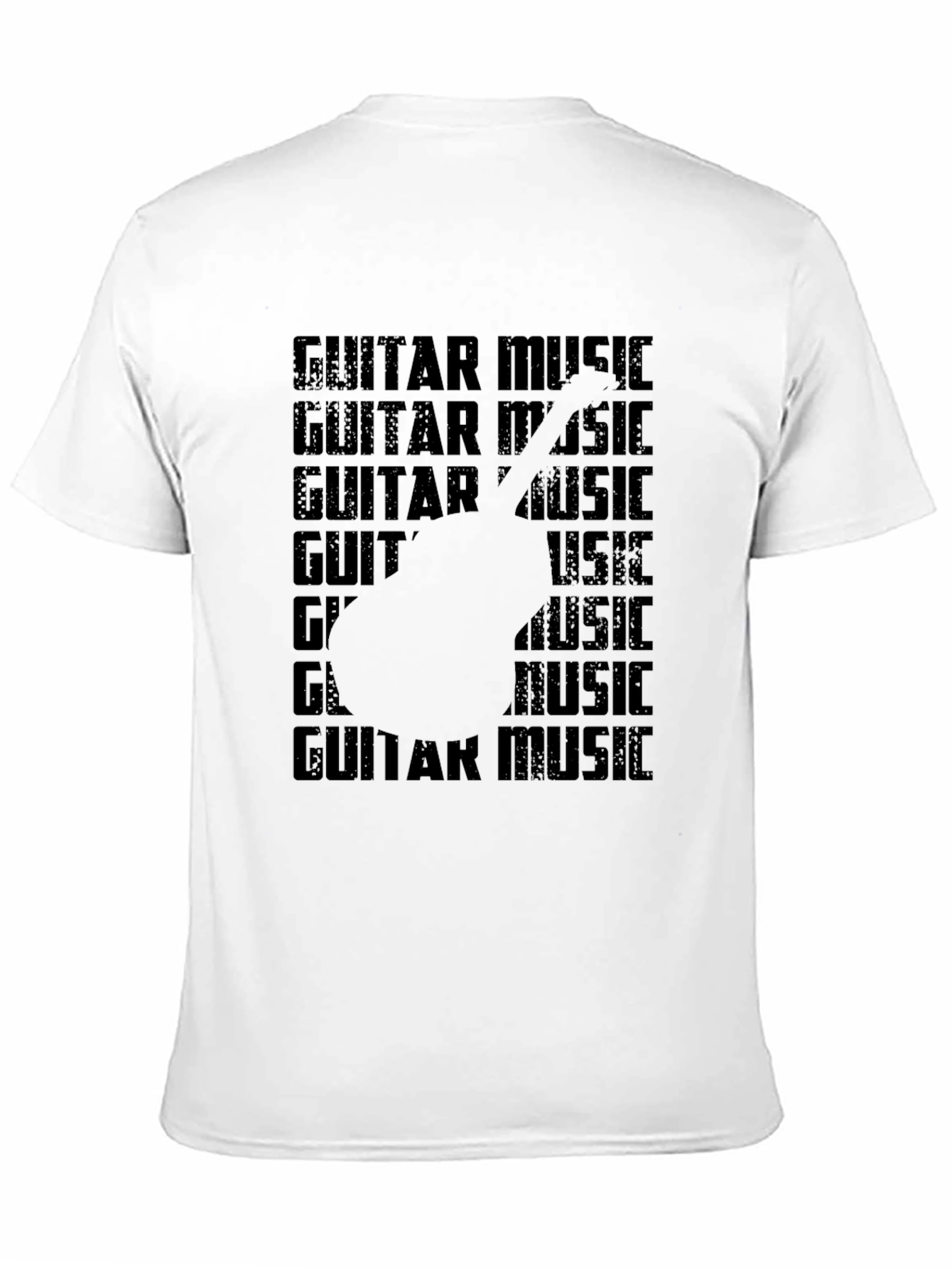 Black Guitar Music Graphic Tee - Black Casual T-Shirt view 11