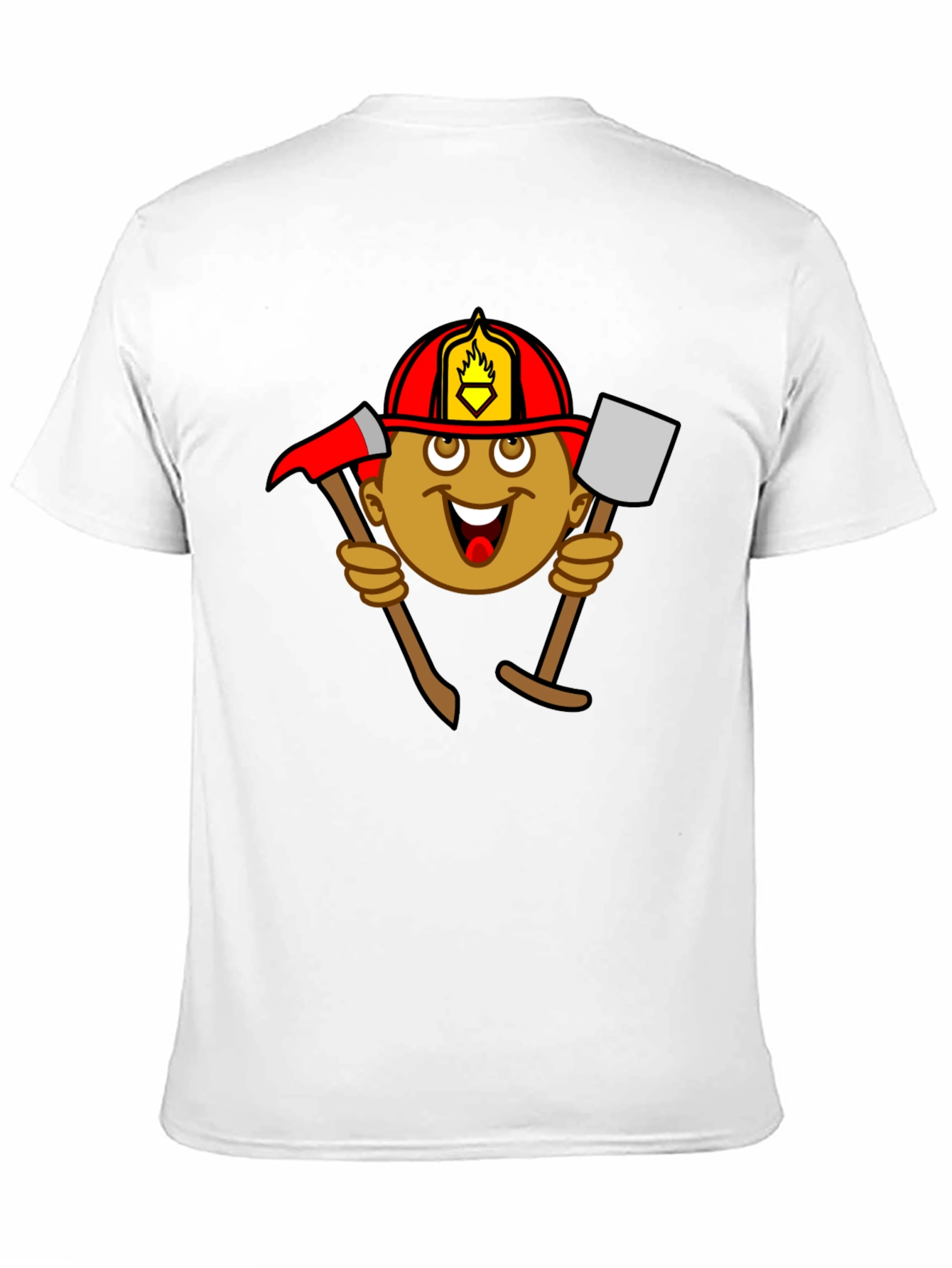 Black Firefighter Cartoon Graphic Tee - Black view 11