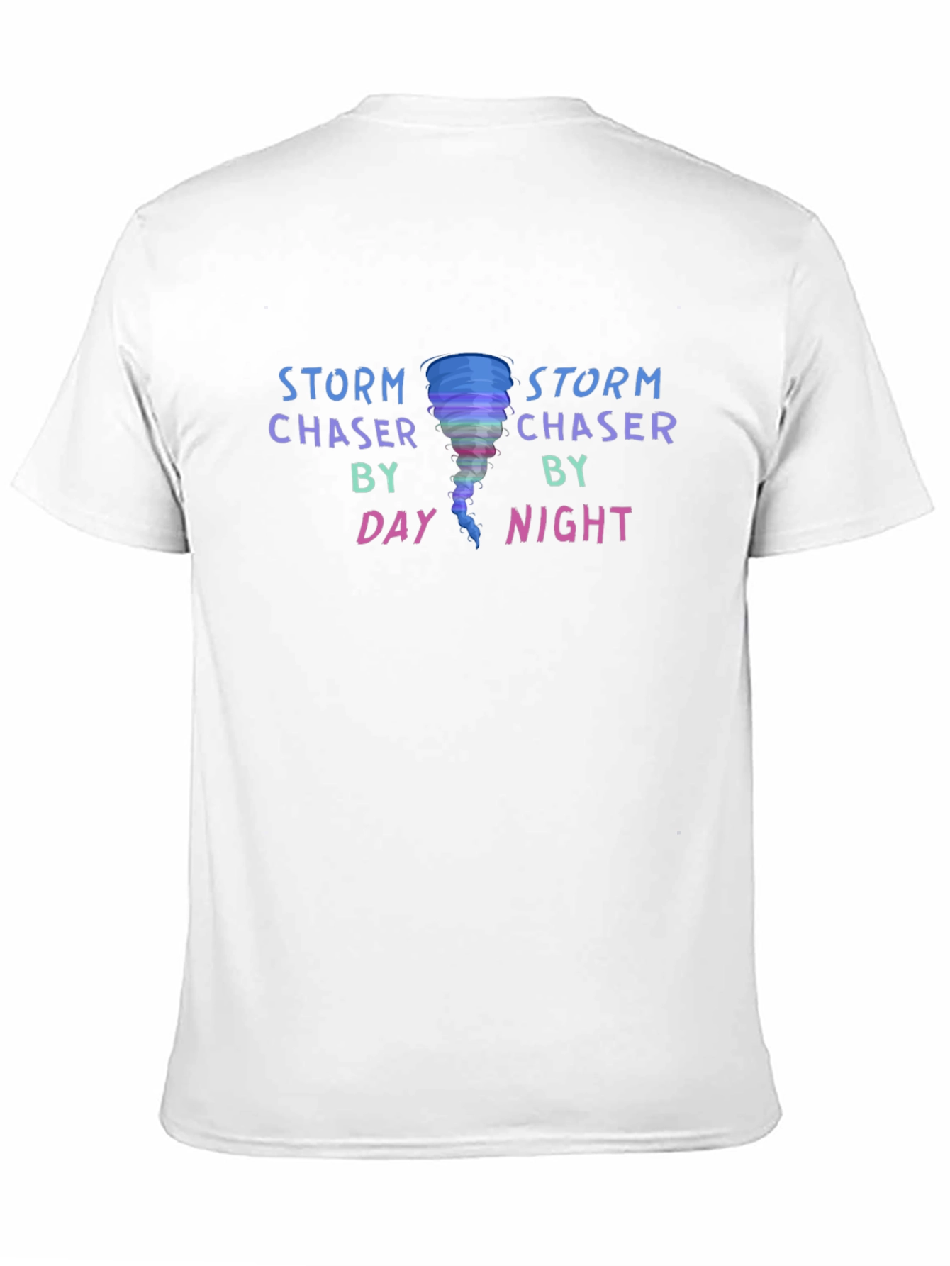 Black Storm Chaser T-Shirt: Day & Night Tornado Design view 11