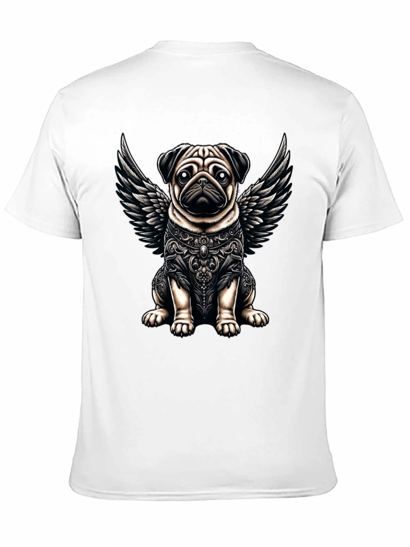 Black Angel Pug Graphic Tee - Stylish Black T-Shirt view 11