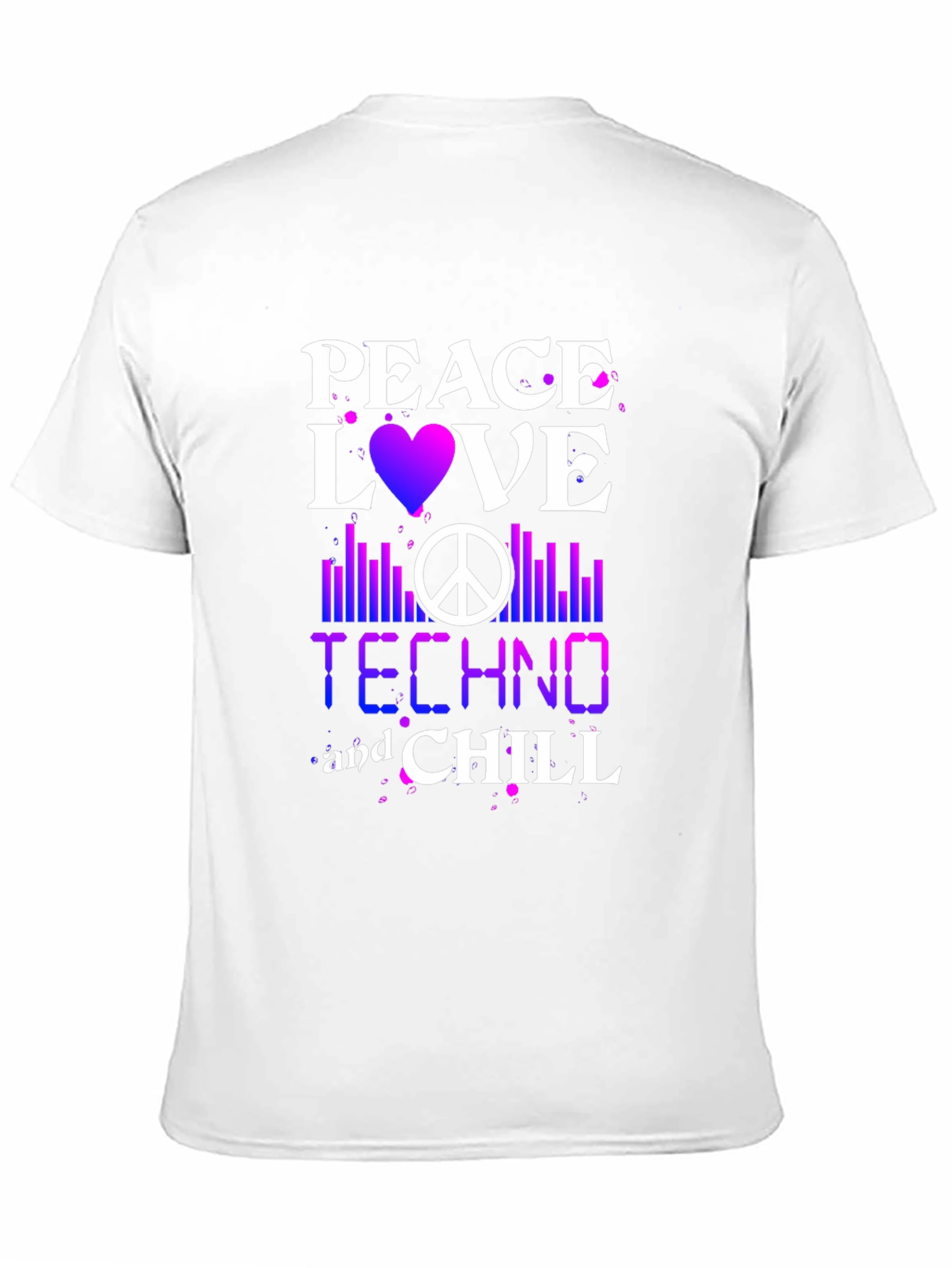 Black Peace Love Techno Chill T-Shirt view 11