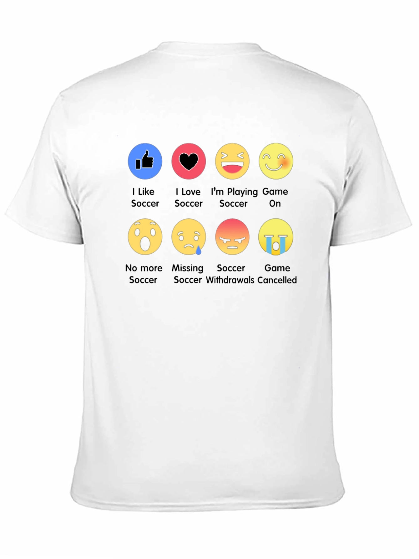 Black Soccer Emoji Black T-Shirt: I Like Soccer Graphic Tee view 11