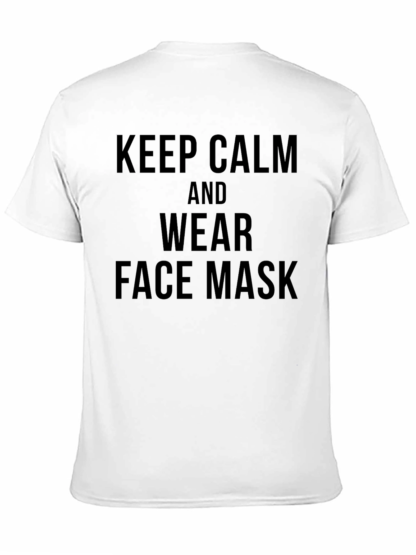 Black Keep Calm Face Mask Tee - Black view 11