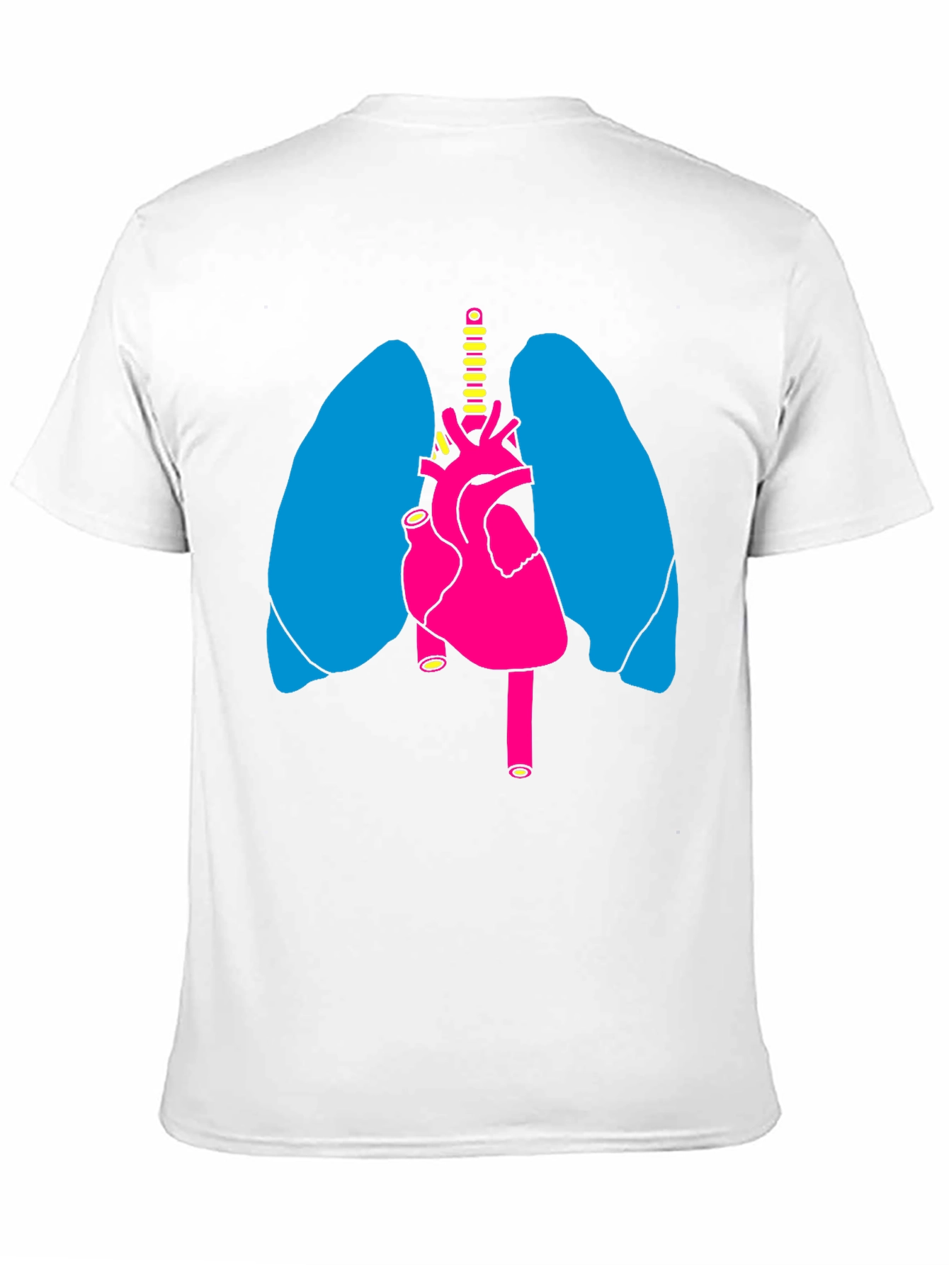 Black Anatomy Heart Lungs Graphic Tee - Black Unisex Shirt view 11