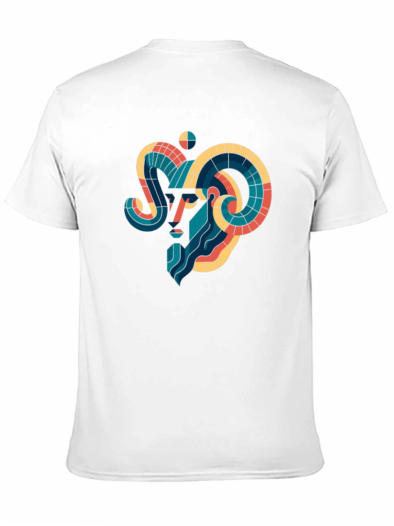 Black Geometric Aries Ram Graphic Tee - Black view 11