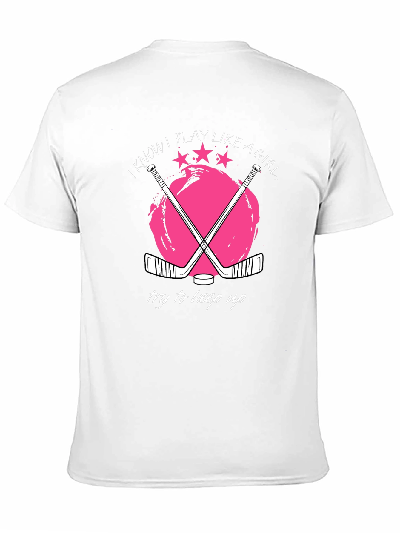 Black I Know I Play Like a Girl Hockey Graphic T-Shirt view 11