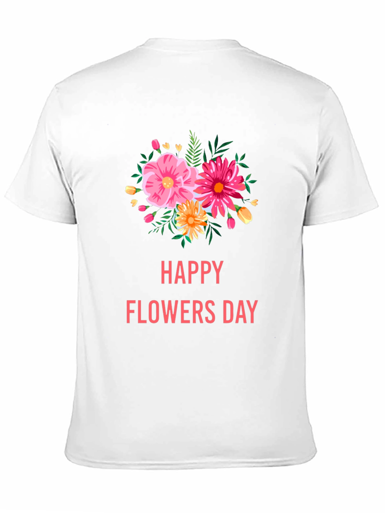 Black Floral Graphic Black T-Shirt - Happy Flowers Day view 11