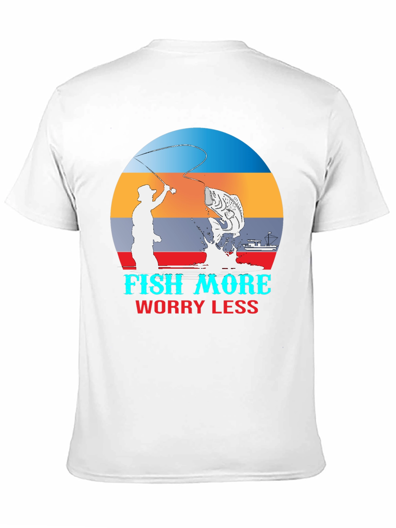 Black Fish More Worry Less Graphic T-Shirt view 11