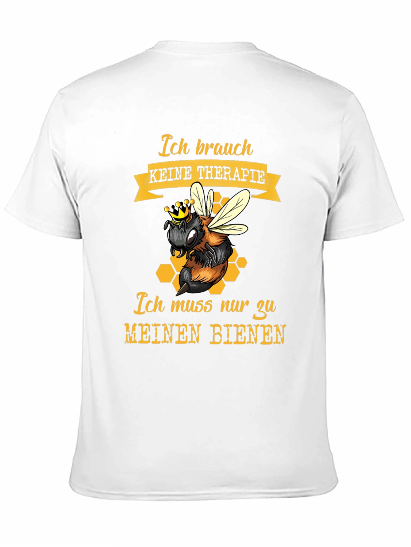 Black Bee Therapy T-Shirt - German Slogan, Honeycomb Design view 11