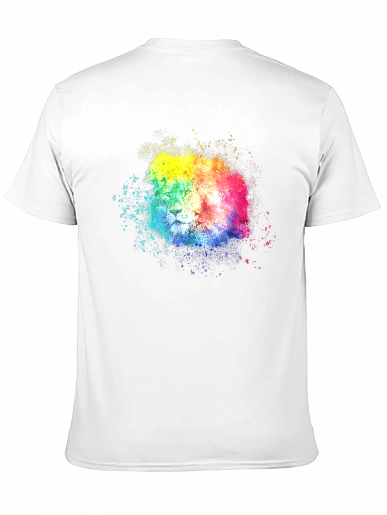 Black Rainbow Lion Splatter Graphic Tee - Black view 11