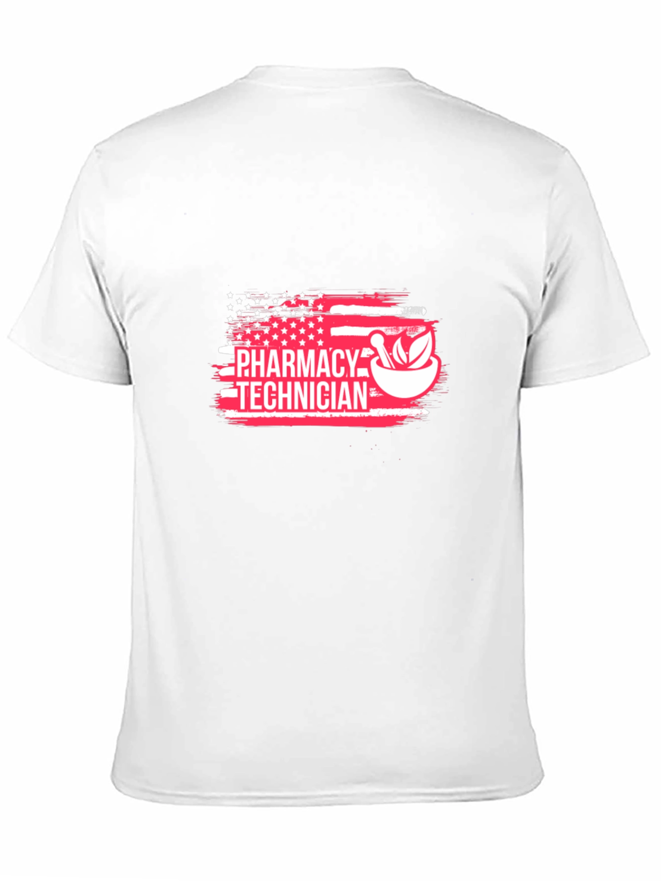 Black Pharmacy Technician American Flag Graphic T-Shirt view 11