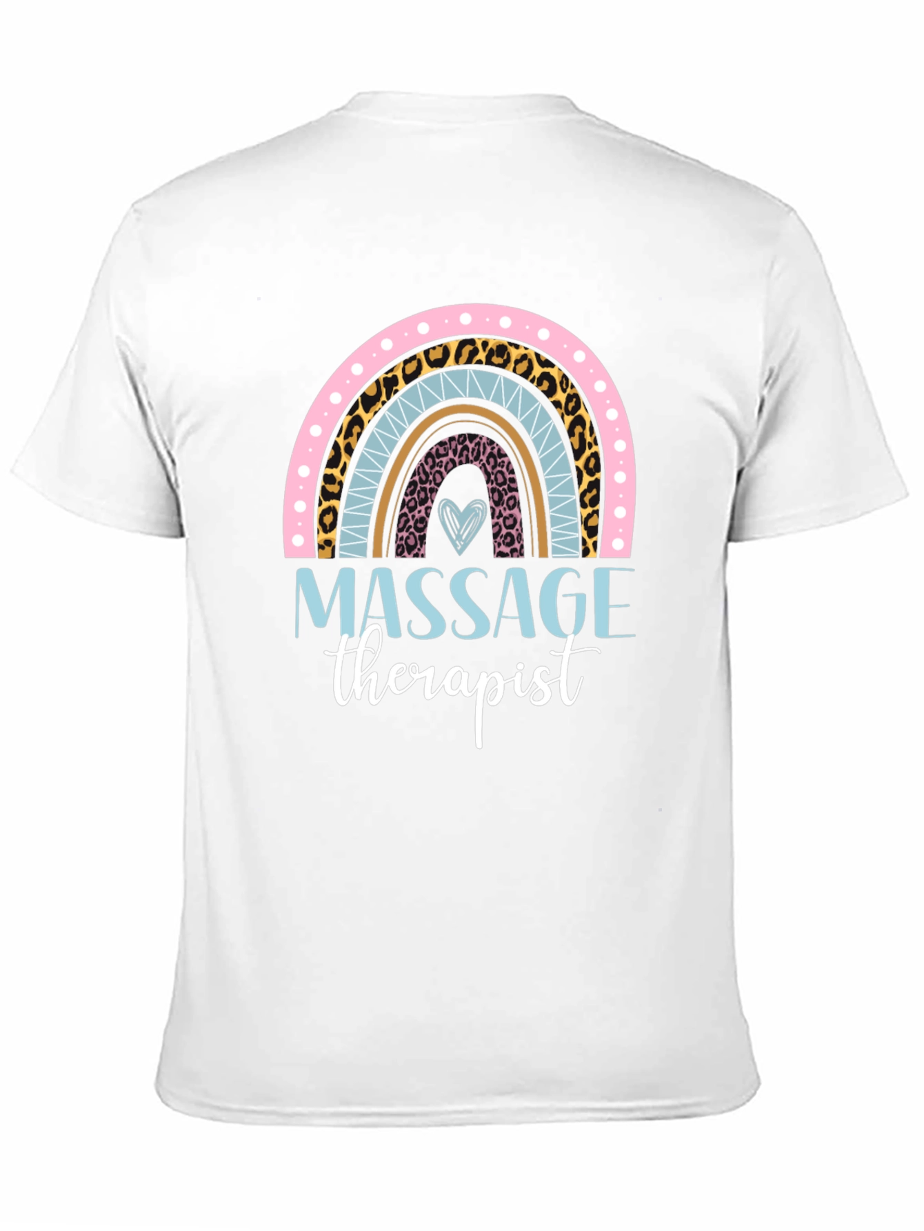 Black Massage Therapist Rainbow Graphic T-Shirt view 11