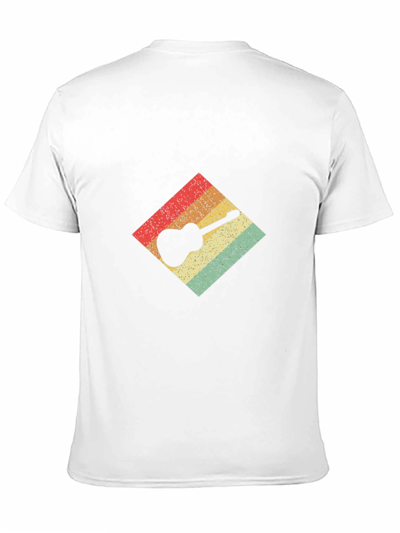 Black Retro Guitar Graphic Tee - Black Cotton T-Shirt view 11