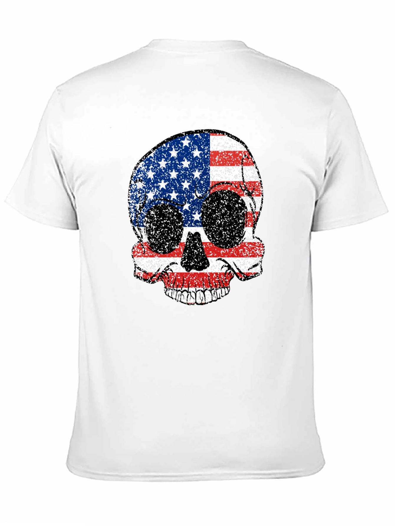Black American Flag Skull Graphic Tee - Patriotic Style view 11