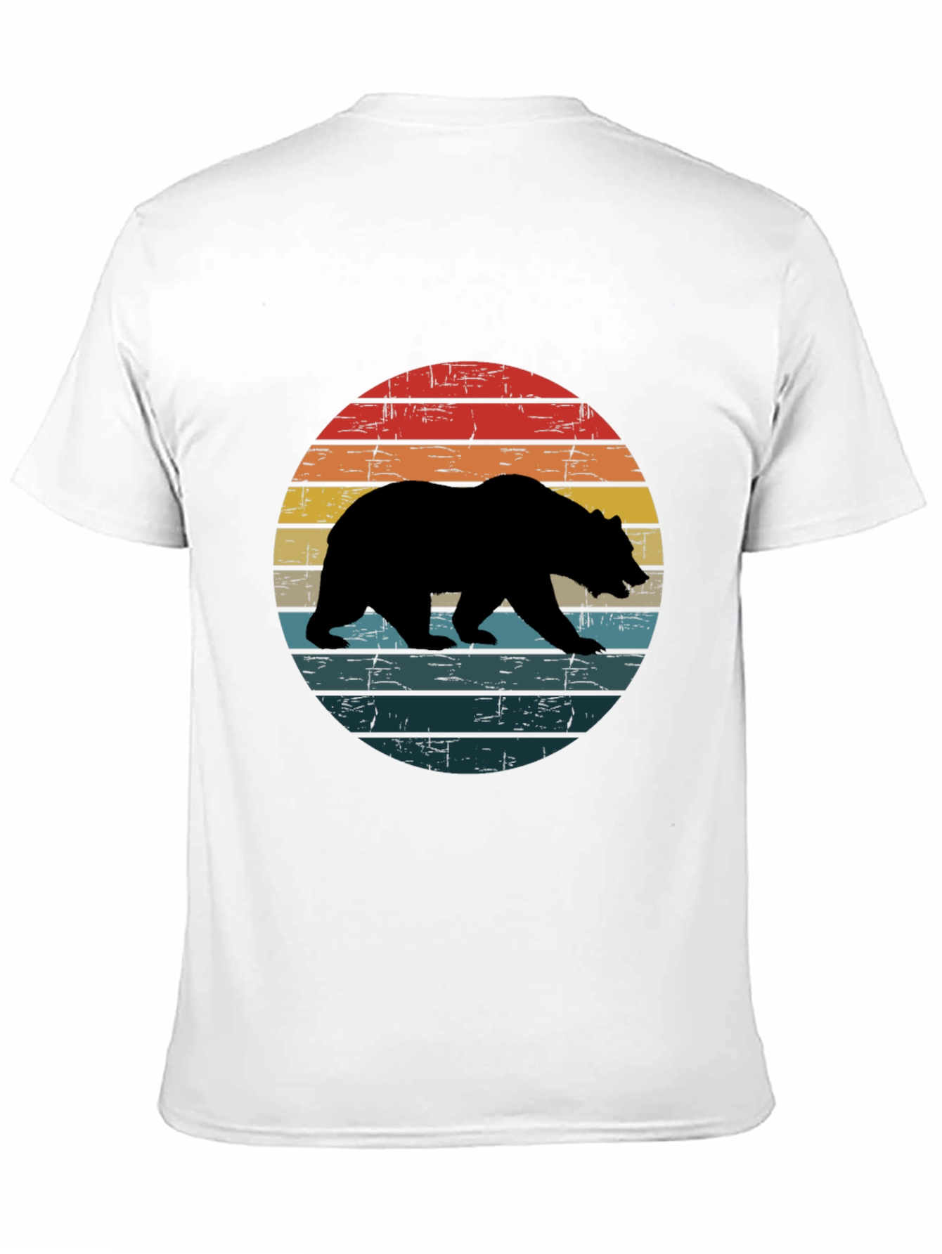 Black Retro Bear Silhouette T-Shirt - Black view 11
