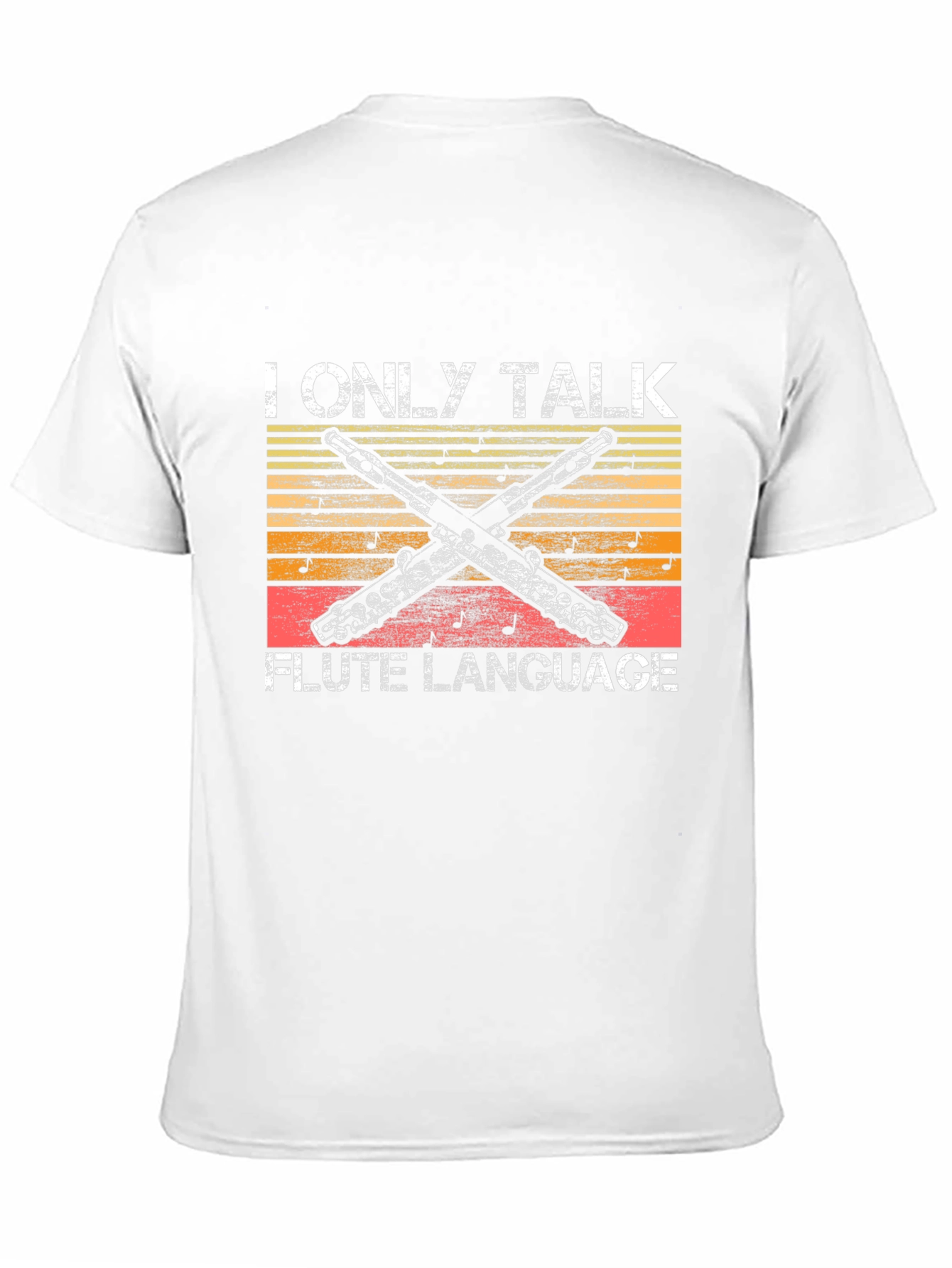 Black I Only Talk Flute Language T-Shirt - Musician Tee view 11