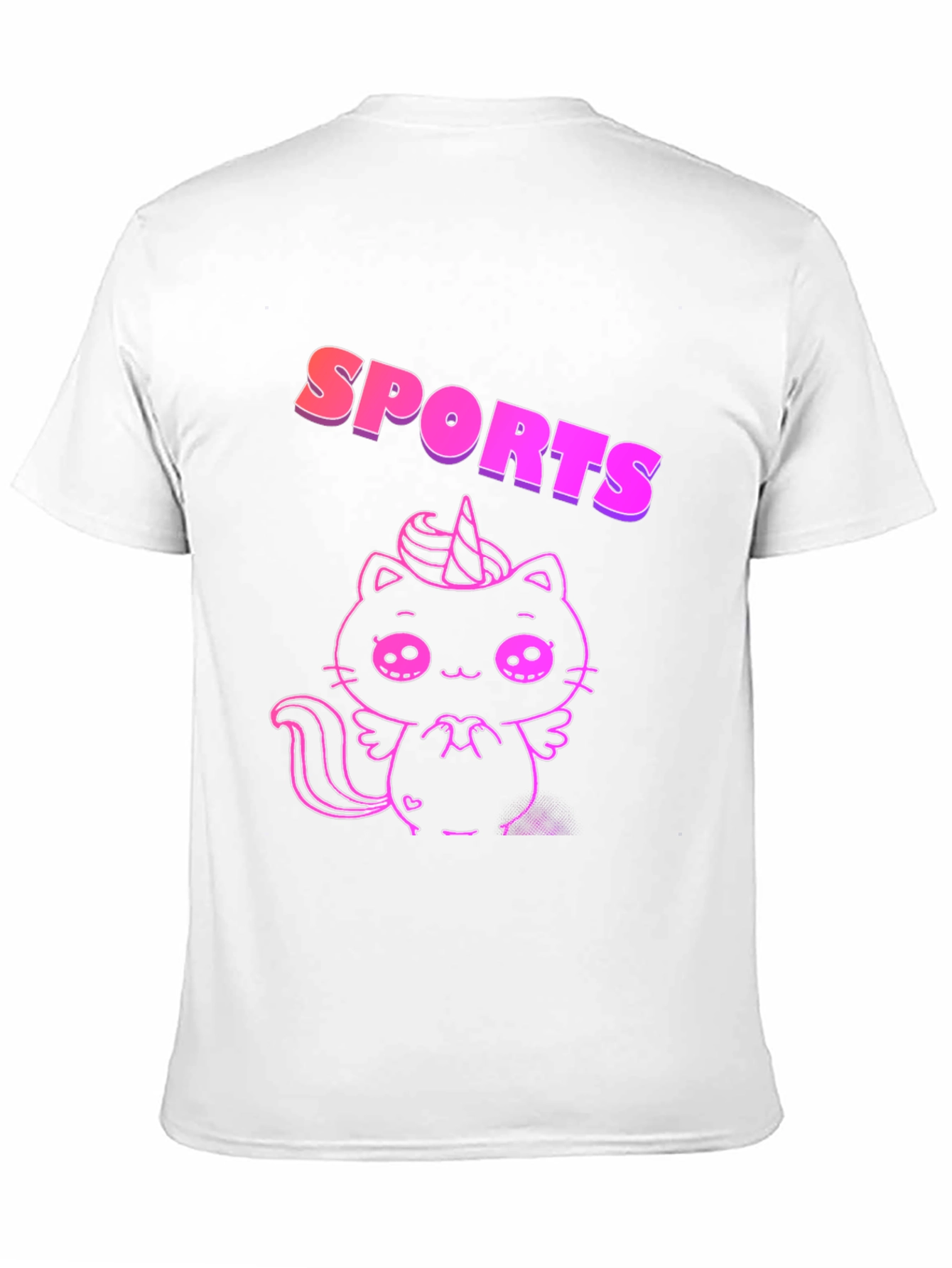 Black SPORTS Cat Unicorn Black T-Shirt view 11
