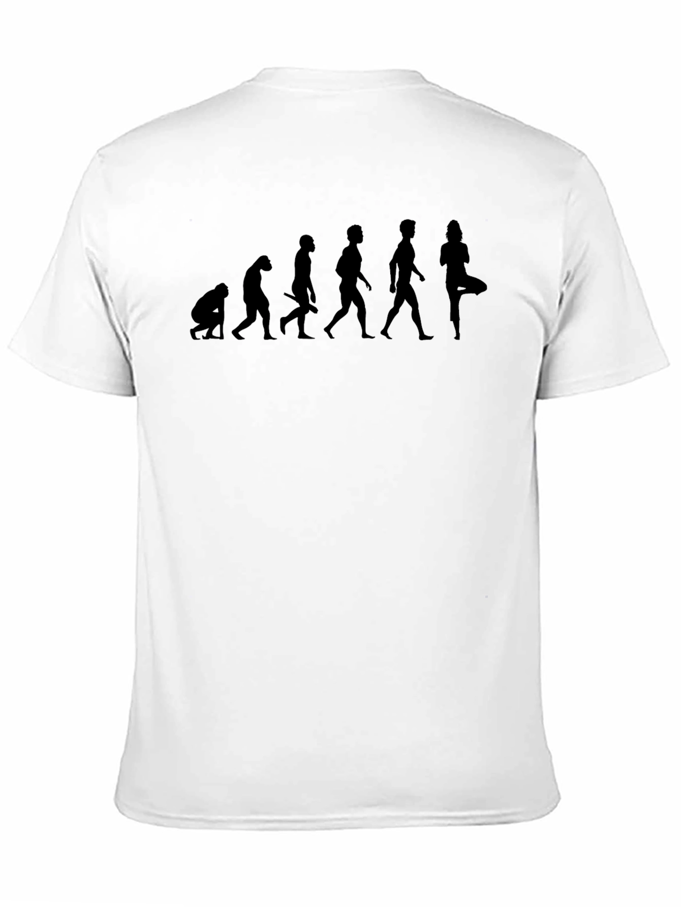 Black Evolution of Yoga T-Shirt: Funny Unisex Tee view 11