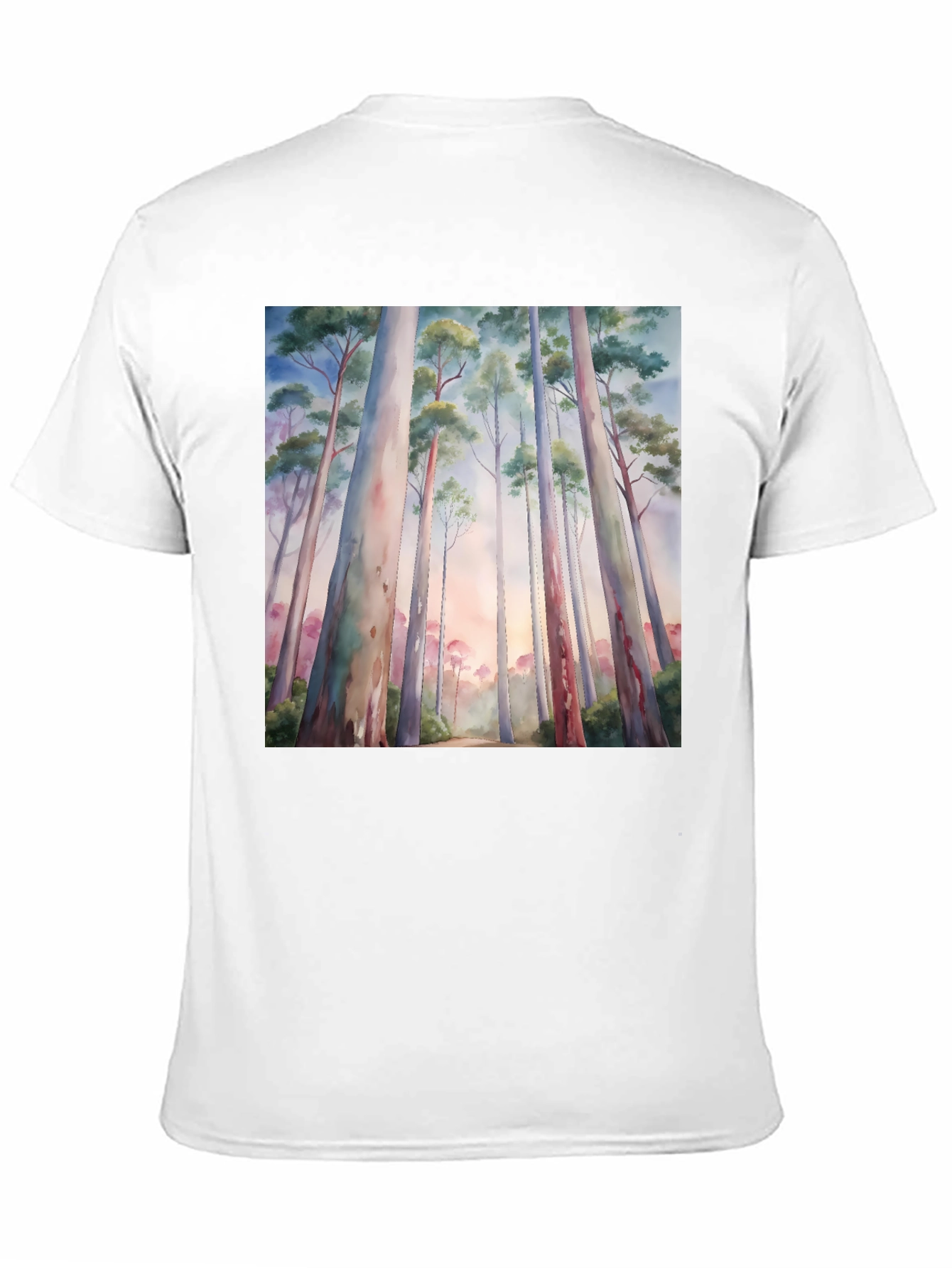 Black Eucalyptus Forest Watercolor Graphic Tee view 11