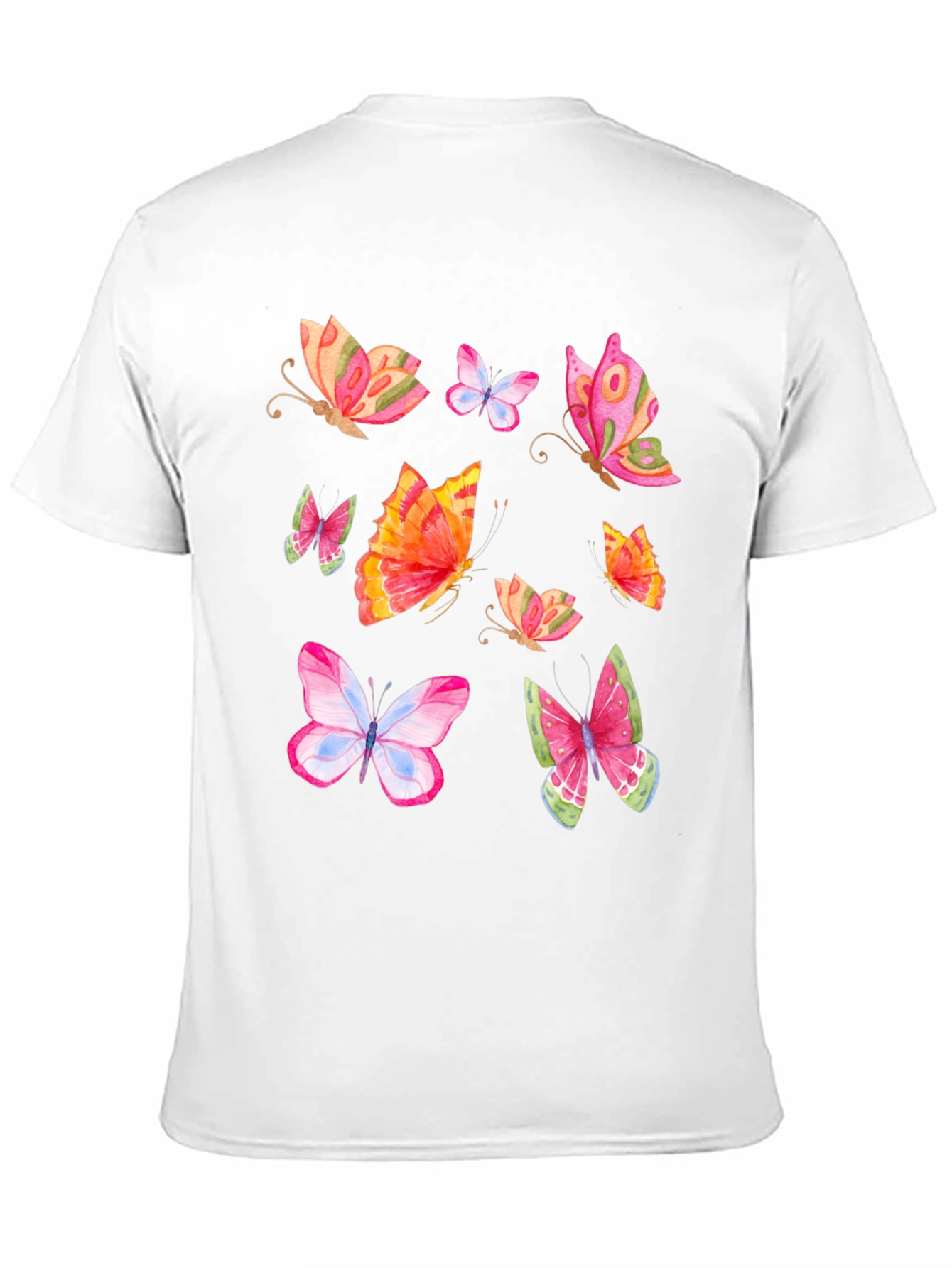 Black Butterfly Print Black T-Shirt view 11