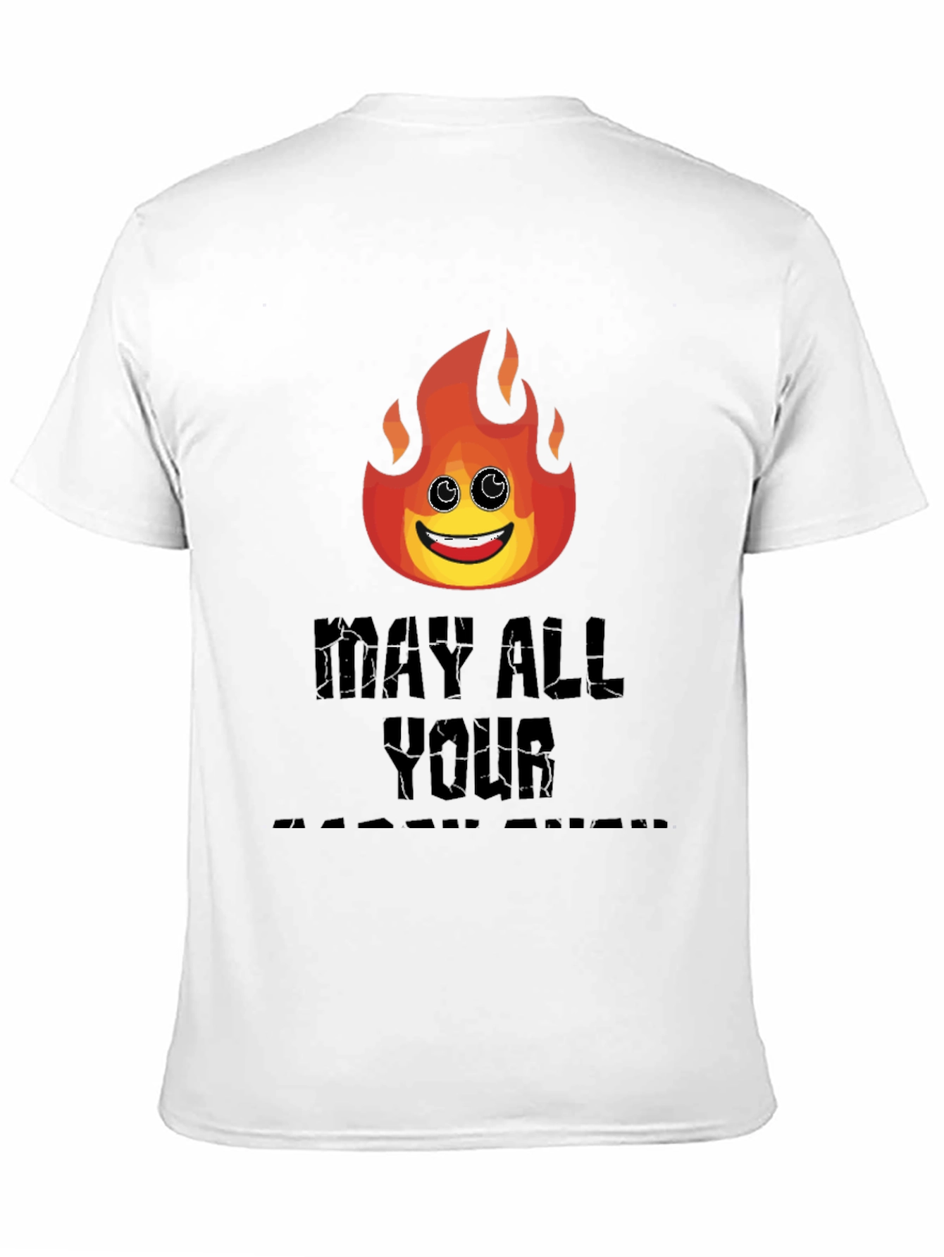 Black Funny Emoji Flame T-Shirt - May All Your Bacon Burn view 11