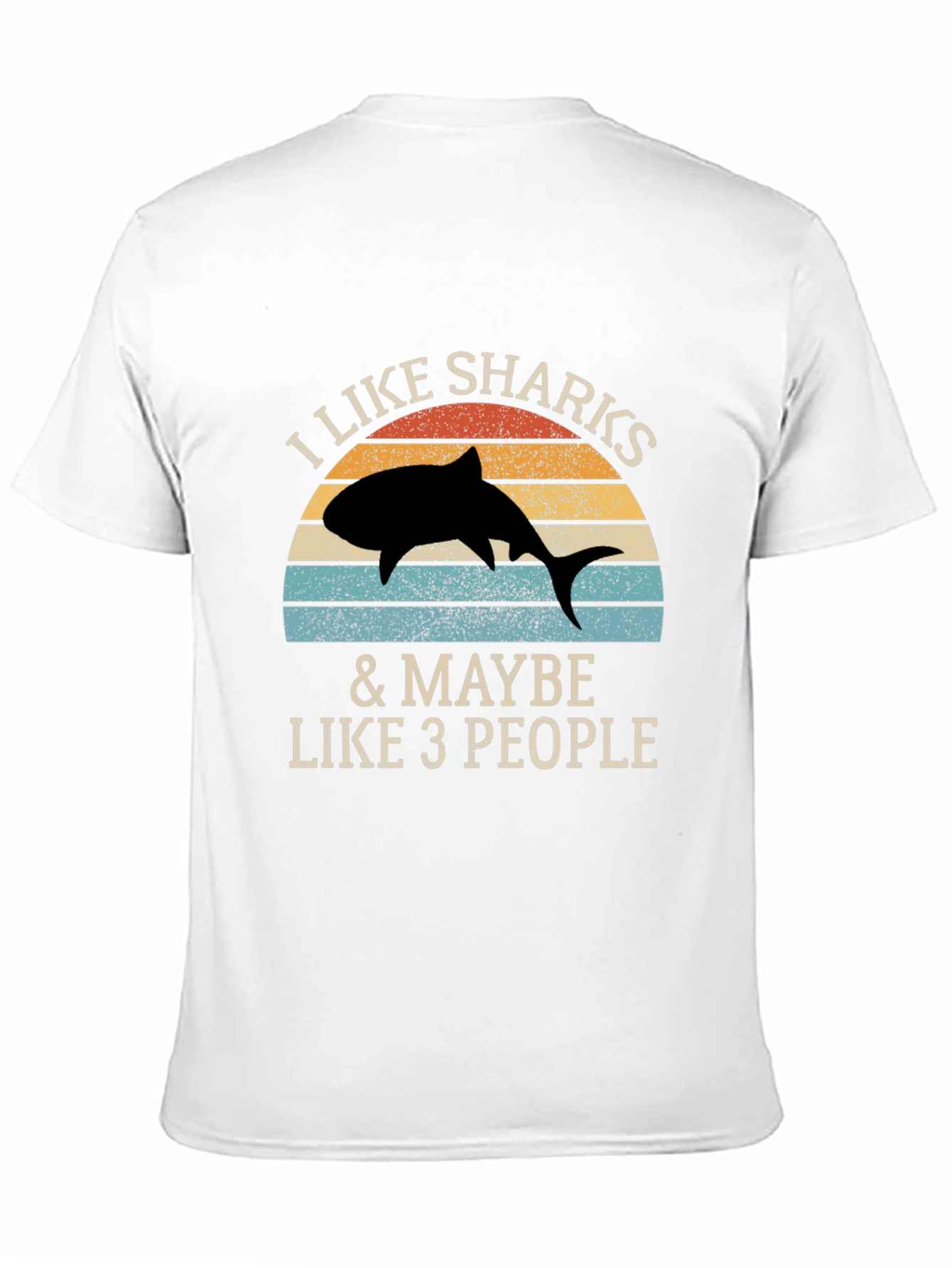 Black I Like Sharks & Maybe Like 3 People T-Shirt view 11