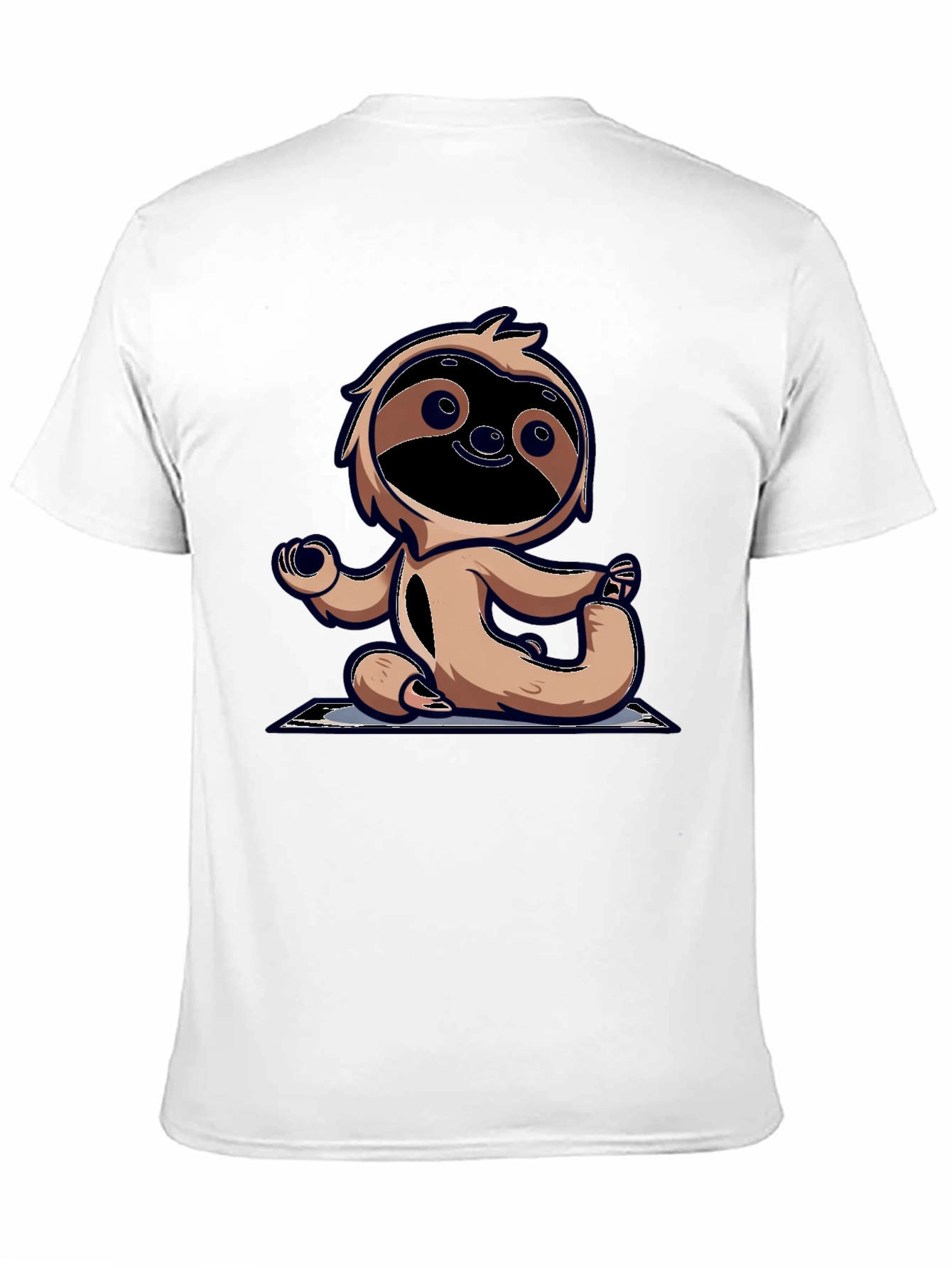 Black Yoga Sloth Graphic Tee - Relaxed Fit Black T-Shirt view 11