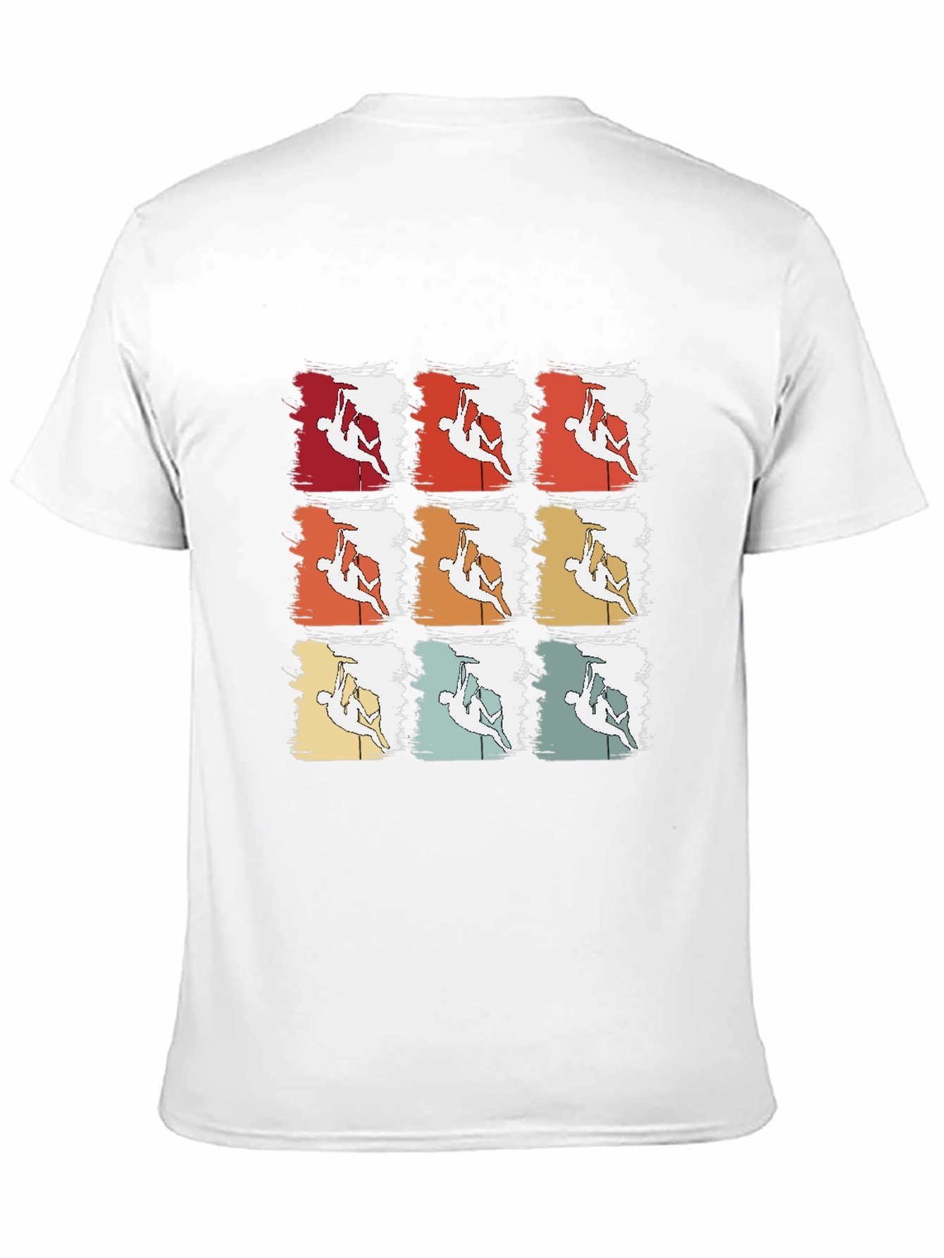 Black Retro Rock Climbing T-Shirt - Nine Climber Design view 11
