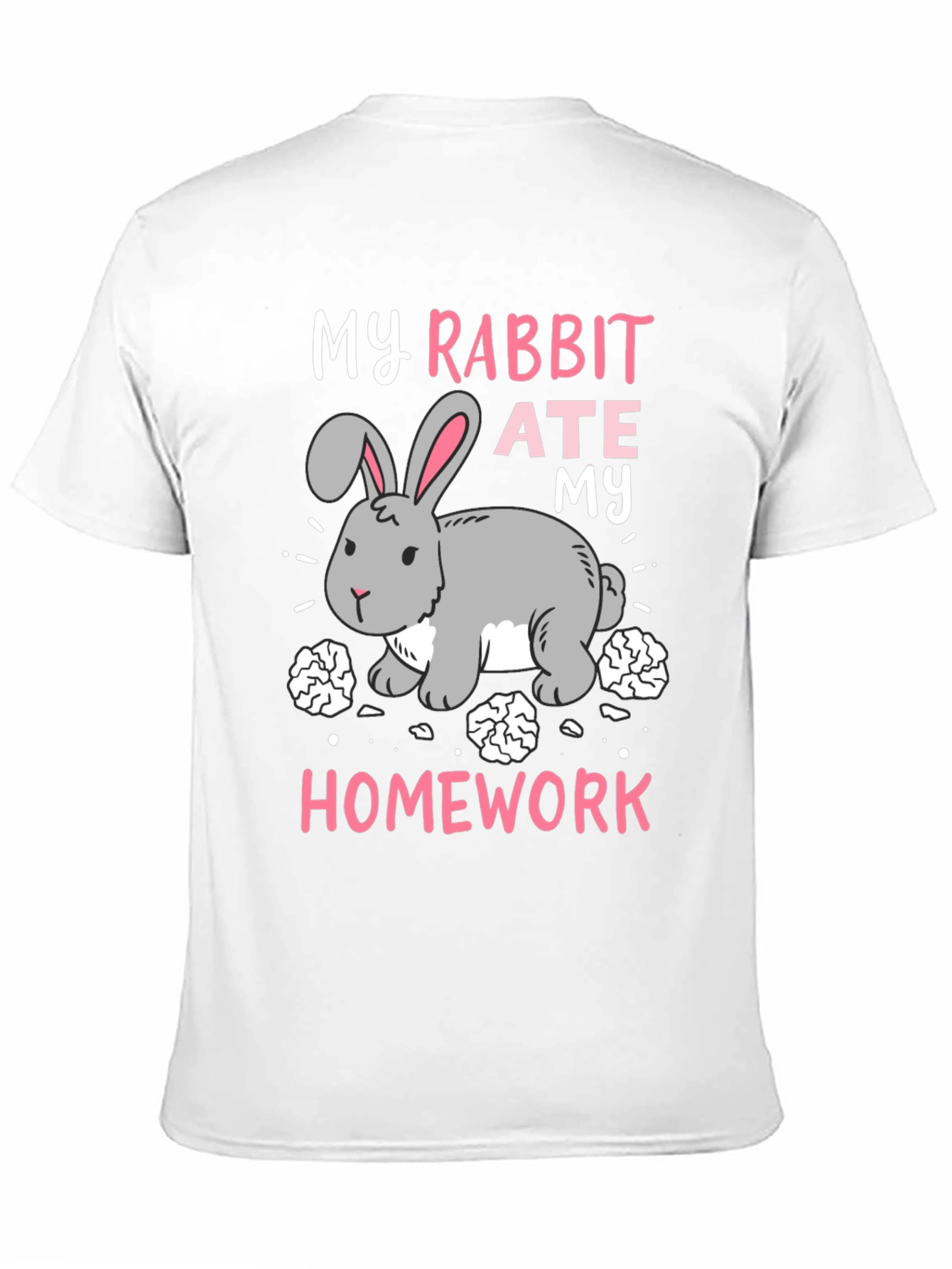 Black Rabbit Ate My Homework T-Shirt - Funny Graphic Tee view 11